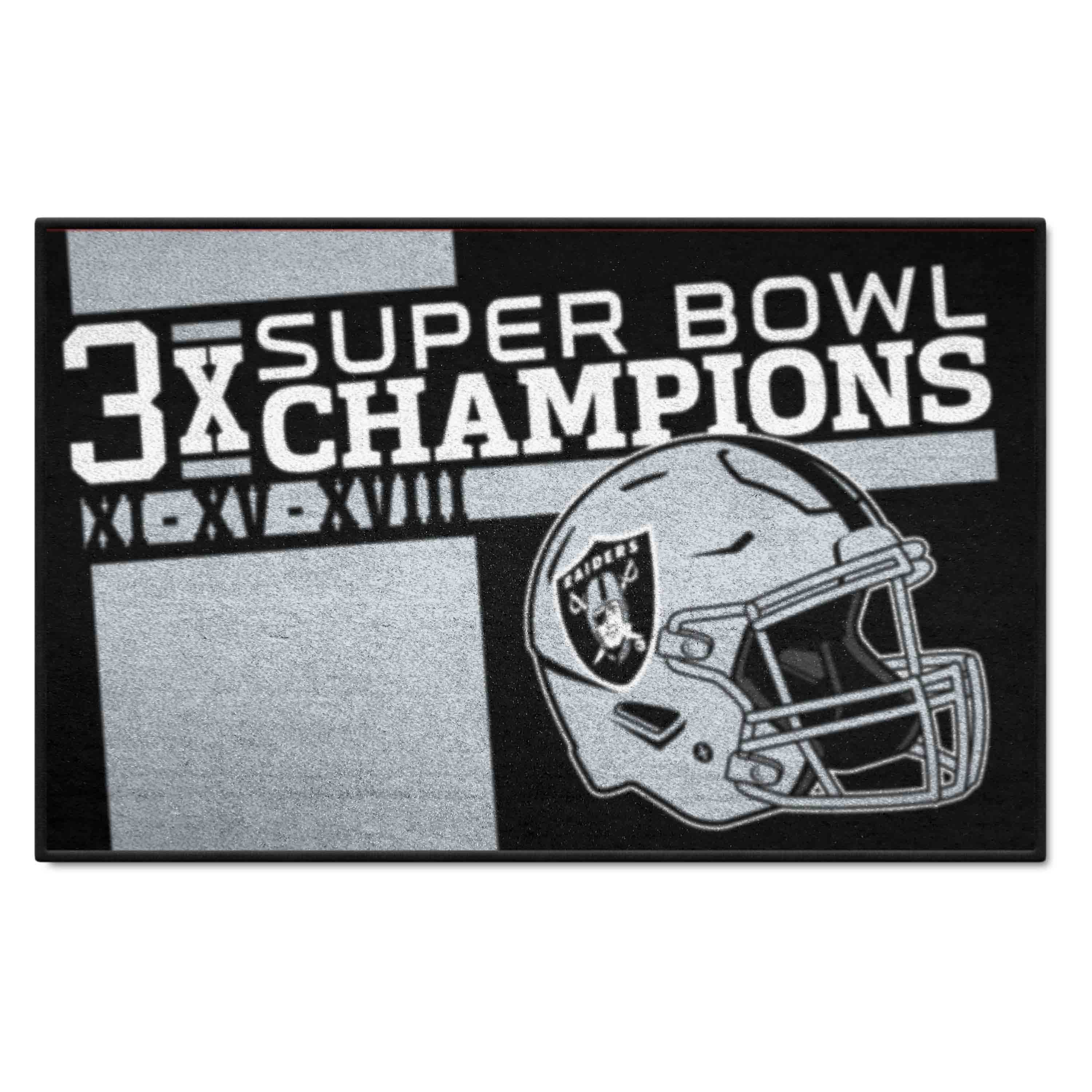 NFL Las Vegas Raiders 1'7" X 2'6" Gray Dynasty Starter Mat - 30944