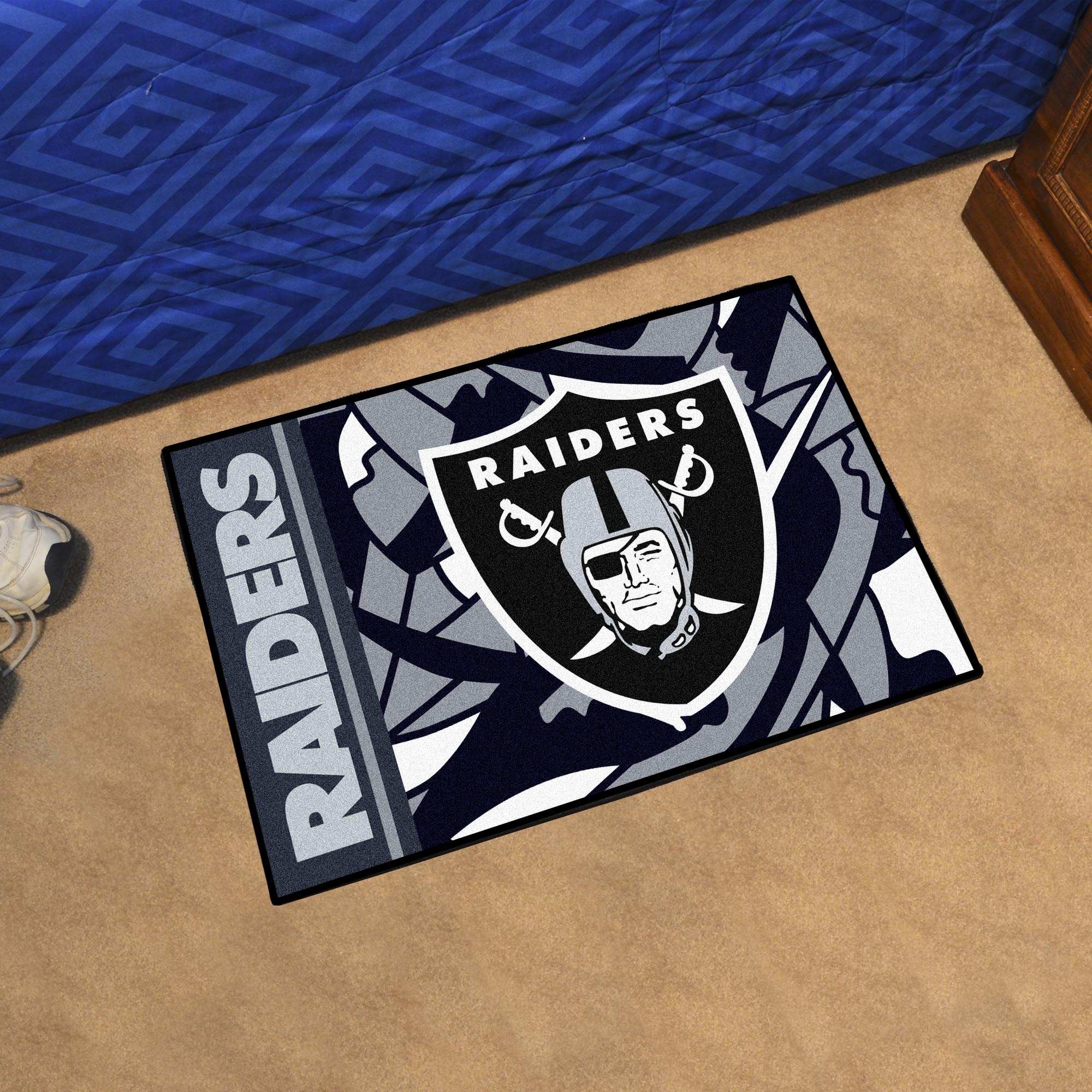 NFL Las Vegas Raiders 1'7" X 2'6" Multicolor NFL x FIT Starter Mat - 23345 Room Scene