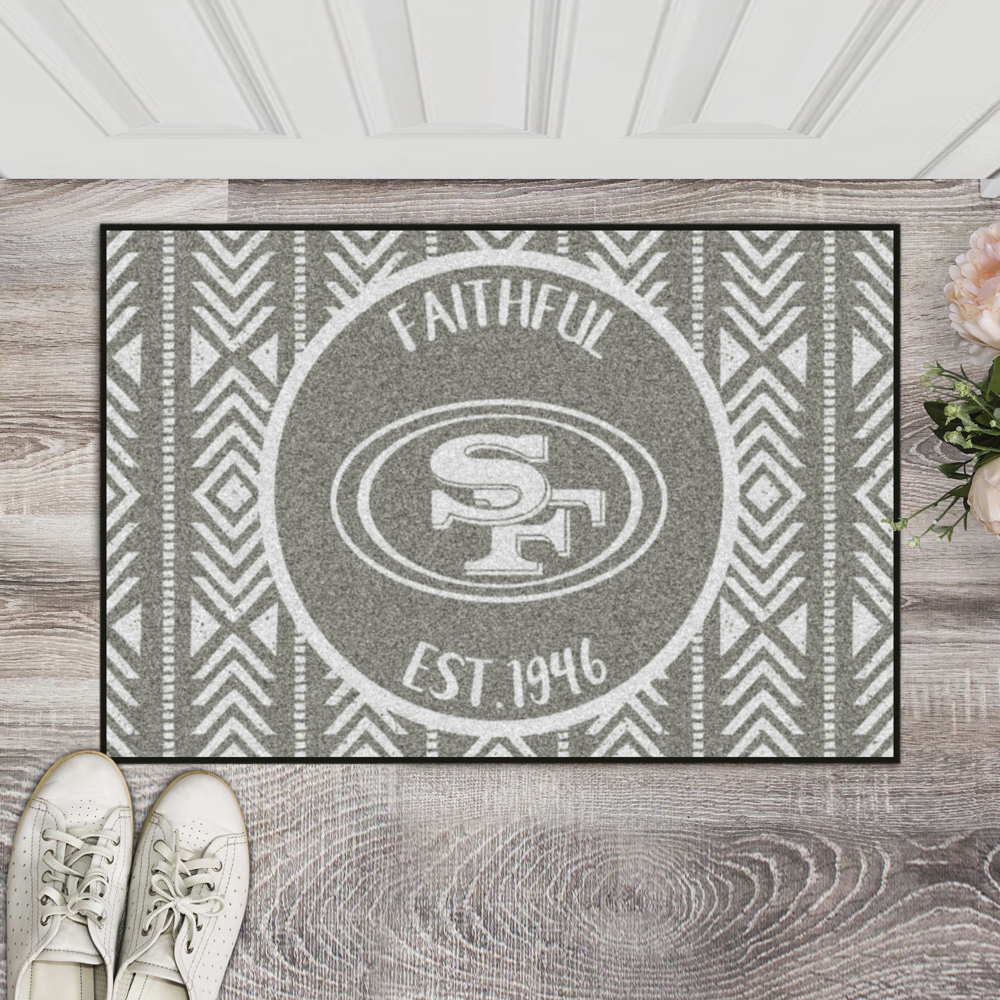 NFL San Francisco 49ers 1'7" X 2'6" Gray Southern Style Starter Mat - 26184 Room Scene