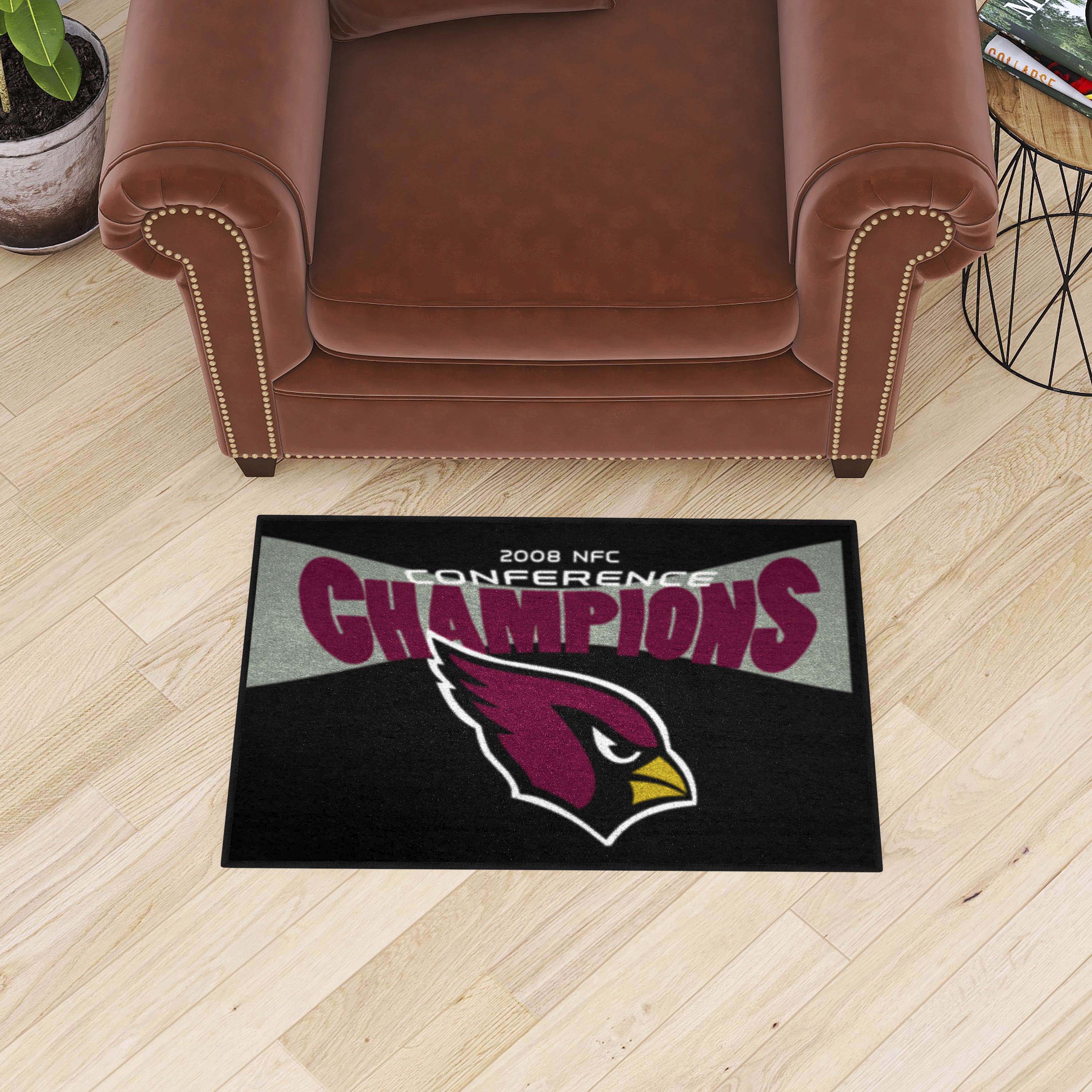 NFL Arizona Cardinals 1'7" X 2'6" Black Starter Mat - 10168 Room Scene