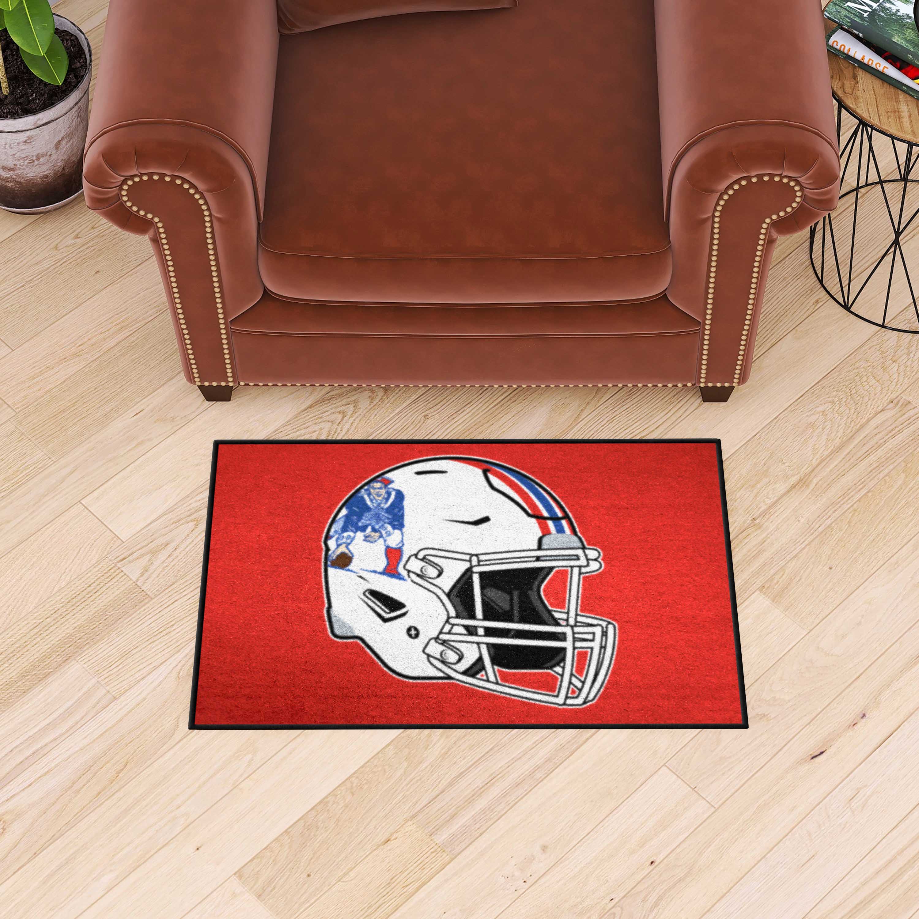 NFL New England Patriots 1'7" X 2'6" Red Retro Starter Mat - 36218 Room Scene