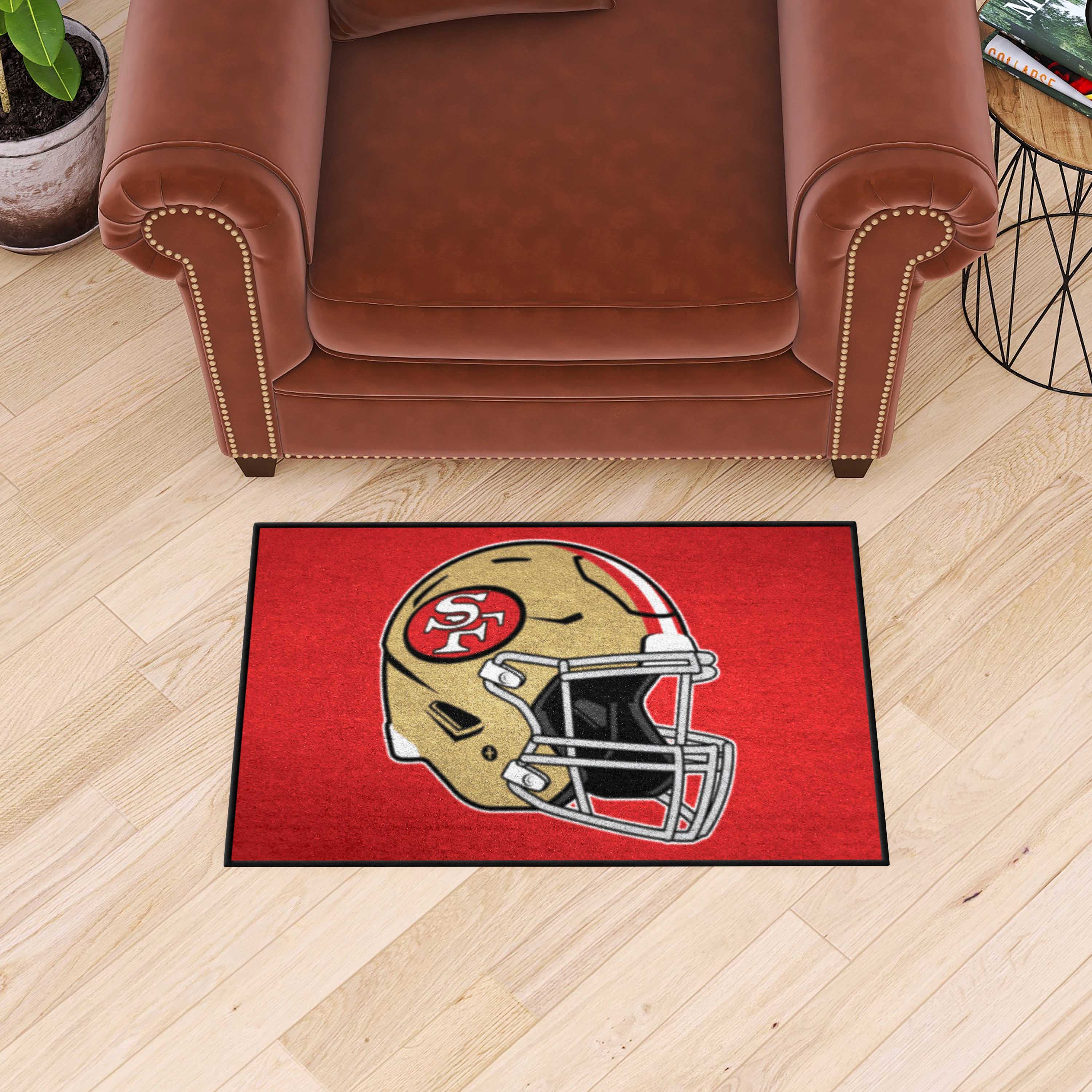 NFL San Francisco 49ers 1'7" X 2'6" Red Retro Starter Mat - 36254 Room Scene