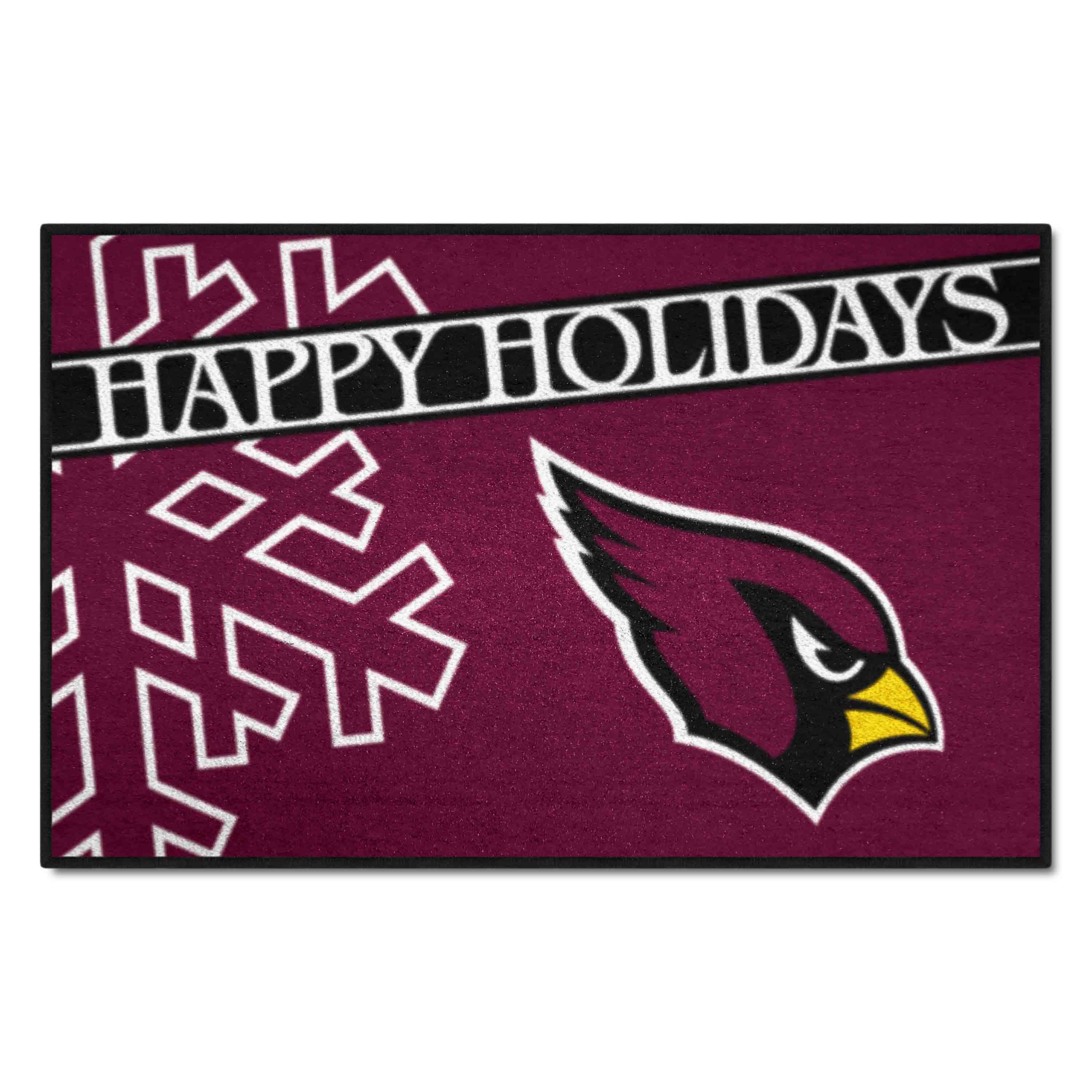 NFL Arizona Cardinals 1'7" X 2'6" Red Happy Holidays Starter Mat - 17622