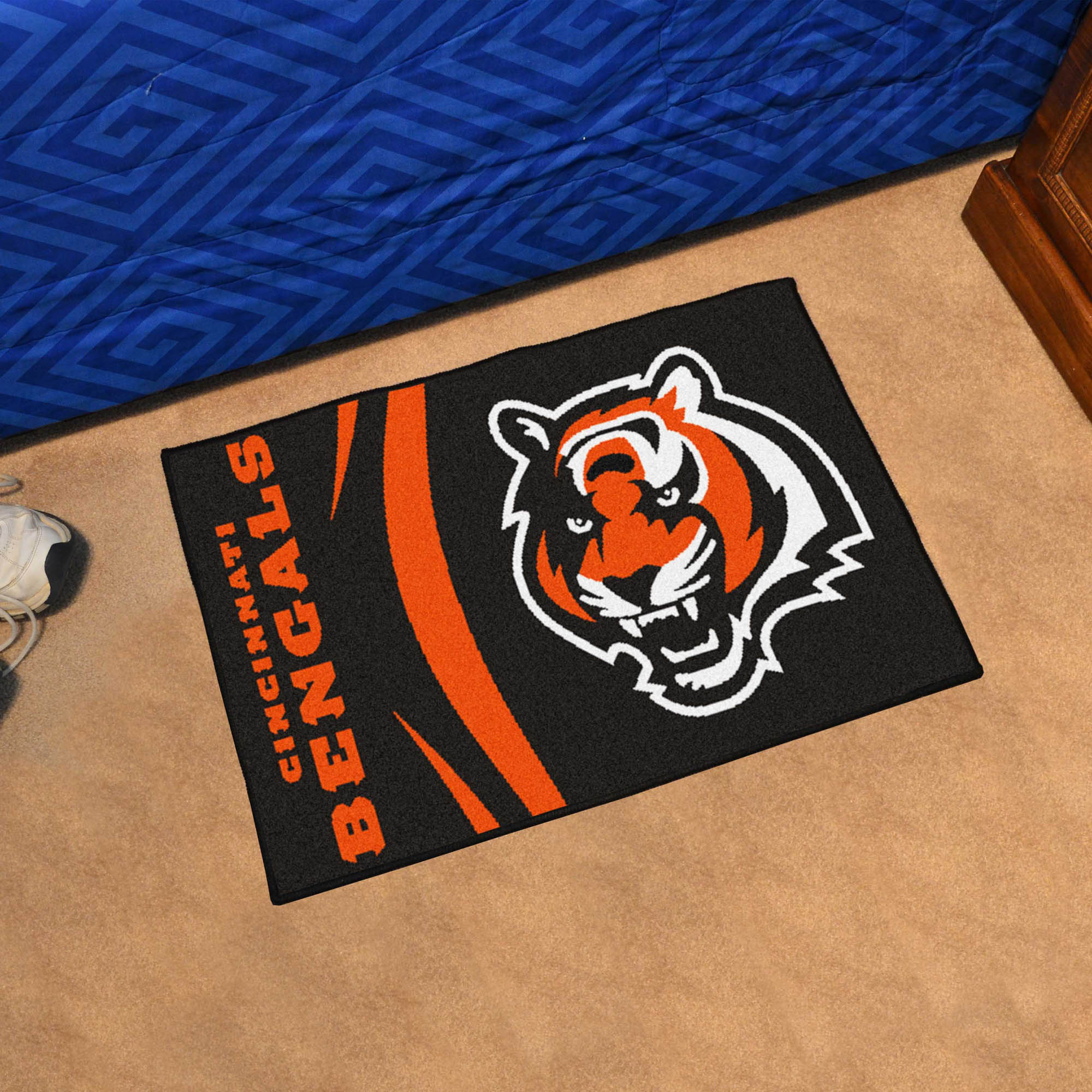 NFL Cincinnati Bengals 1'7" X 2'6" Black Uniform Starter Mat - 8235 Room Scene