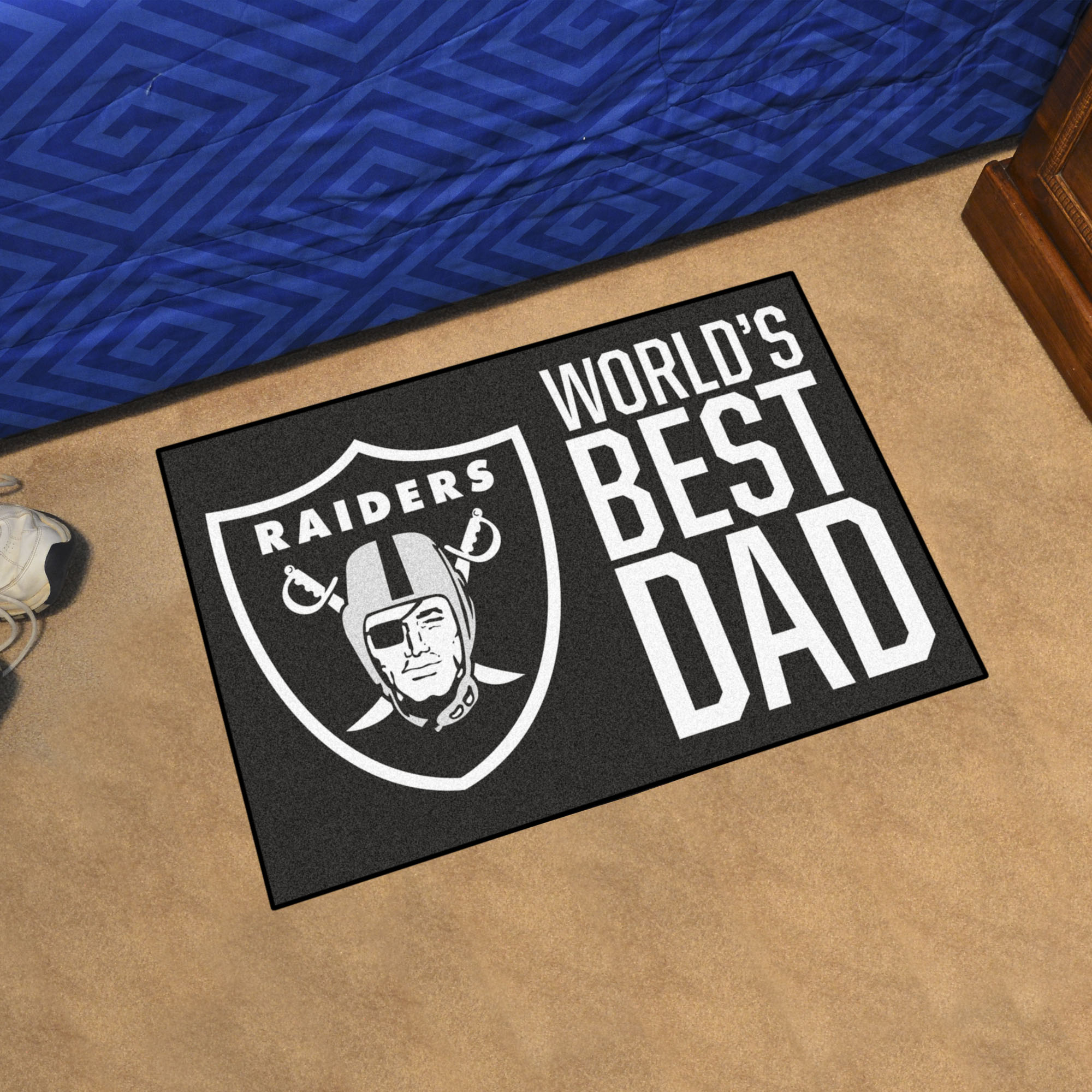 NFL Las Vegas Raiders 1'7" X 2'6" Black World's Best Dad Starter Mat - 18179 Room Scene