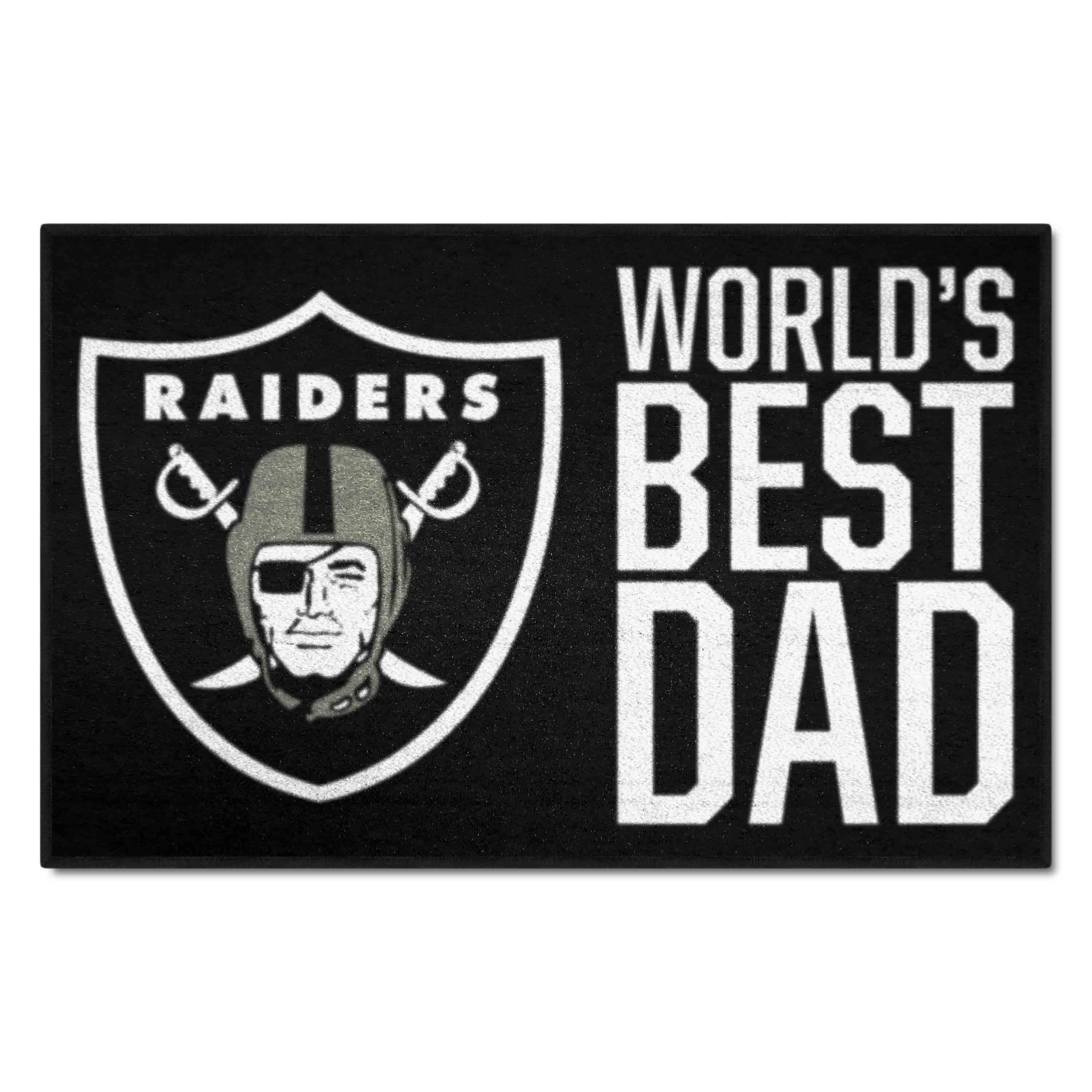 NFL Las Vegas Raiders 1'7" X 2'6" Black World's Best Dad Starter Mat - 18179