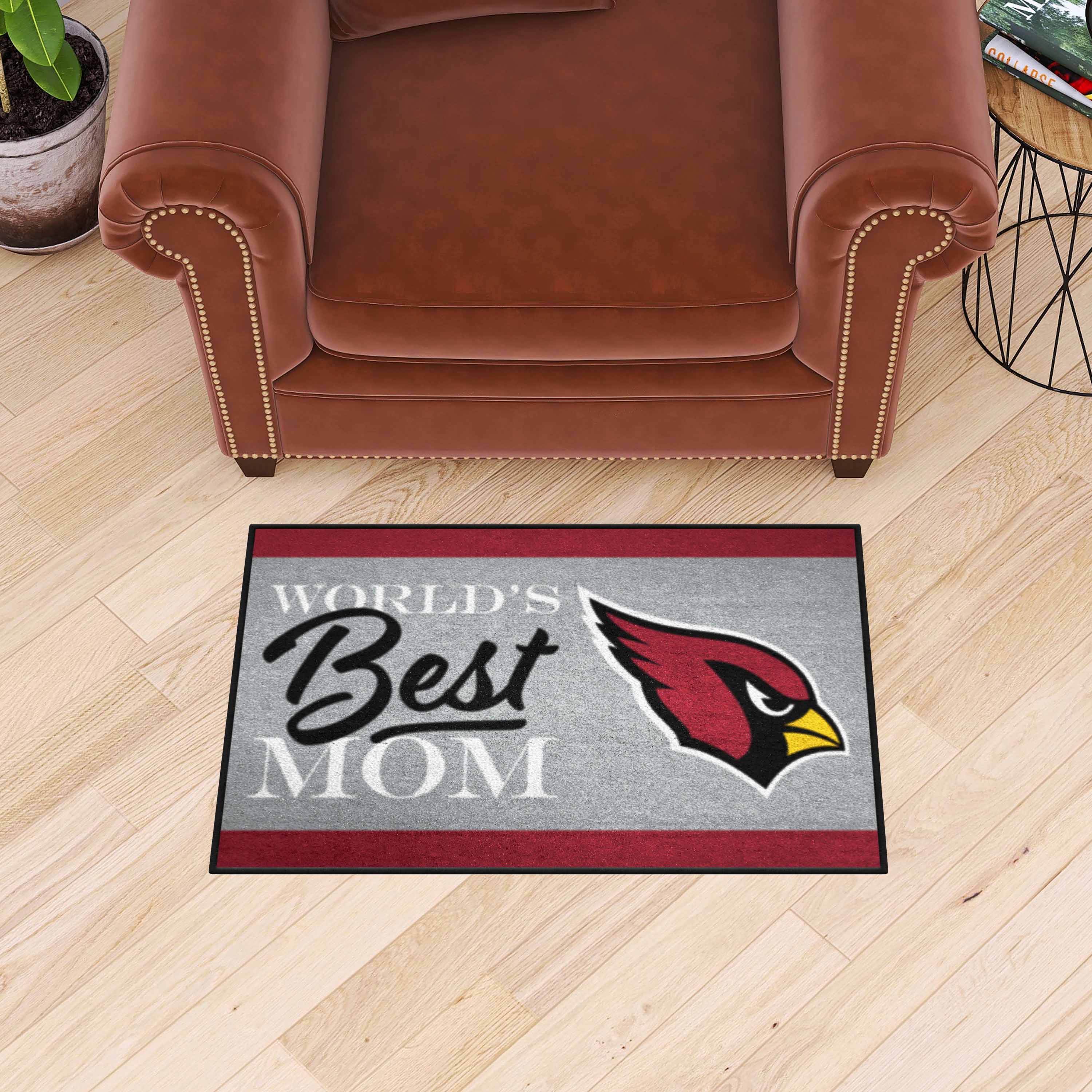 NFL Arizona Cardinals 1'7" X 2'6" Red World's Best Mom Starter Mat - 18016 Room Scene