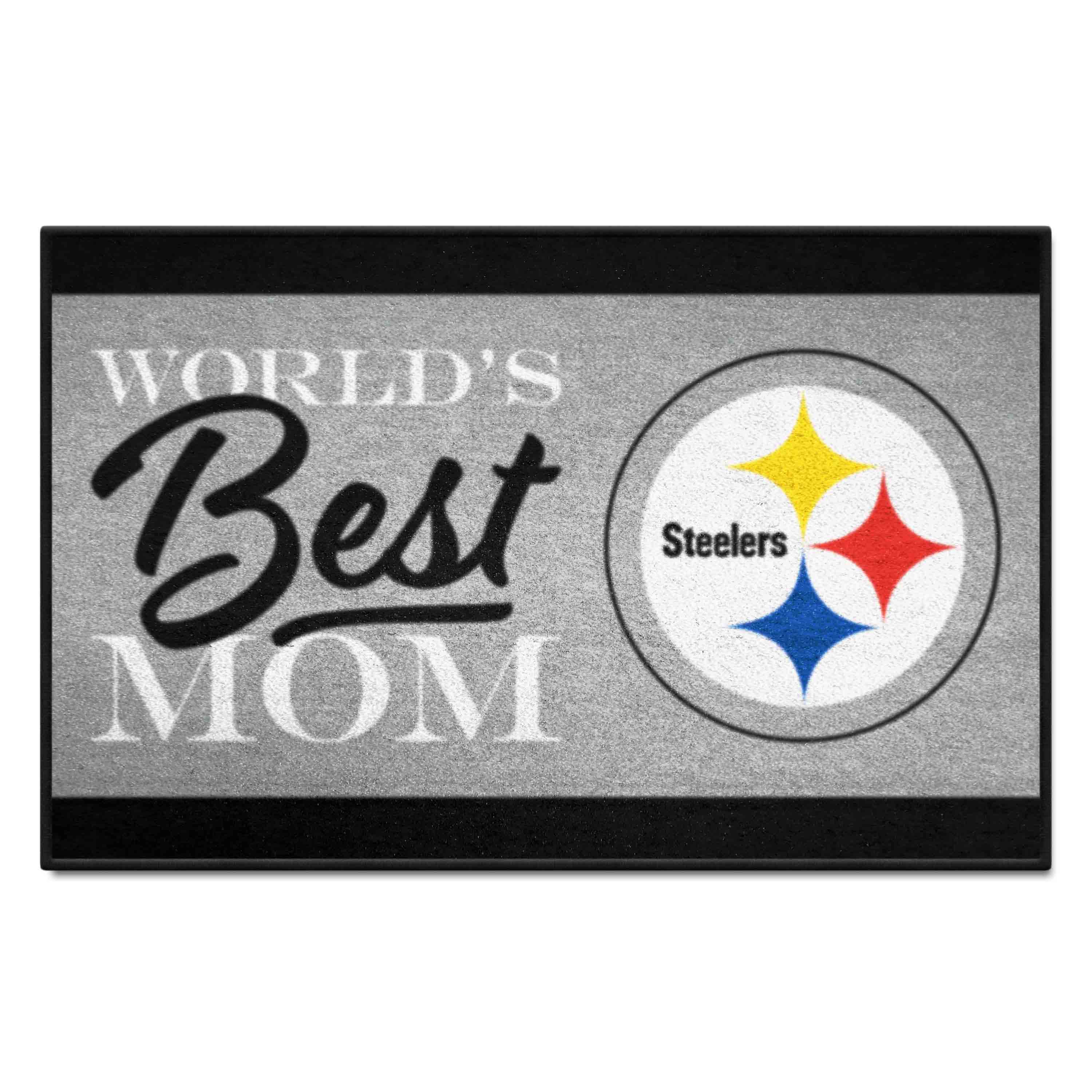 NFL Pittsburgh Steelers 1'7" X 2'6" Black World's Best Mom Starter Mat - 18040
