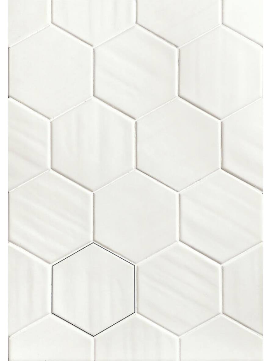 Manacor White 5" X 6" Ceramic Hexagon Tile Image Gallery