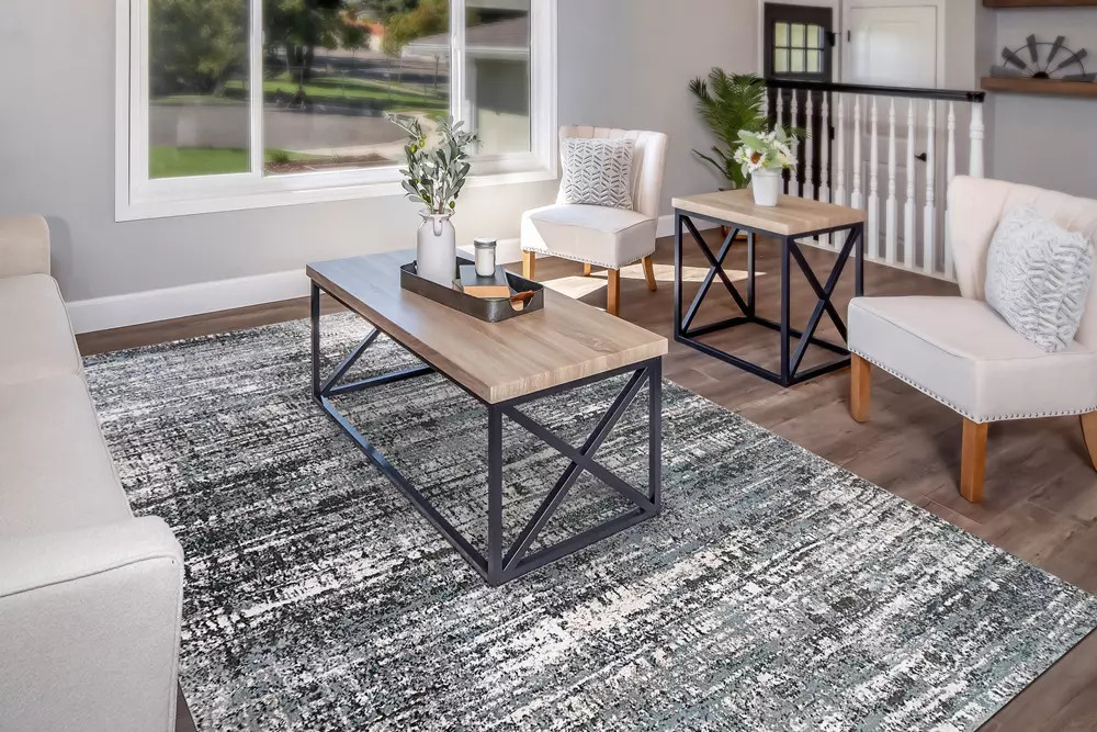 RILY カーペット Blue Dynamic Rugs Riley 6030-509 Blue Grey Area Rug | Carpetmart.com