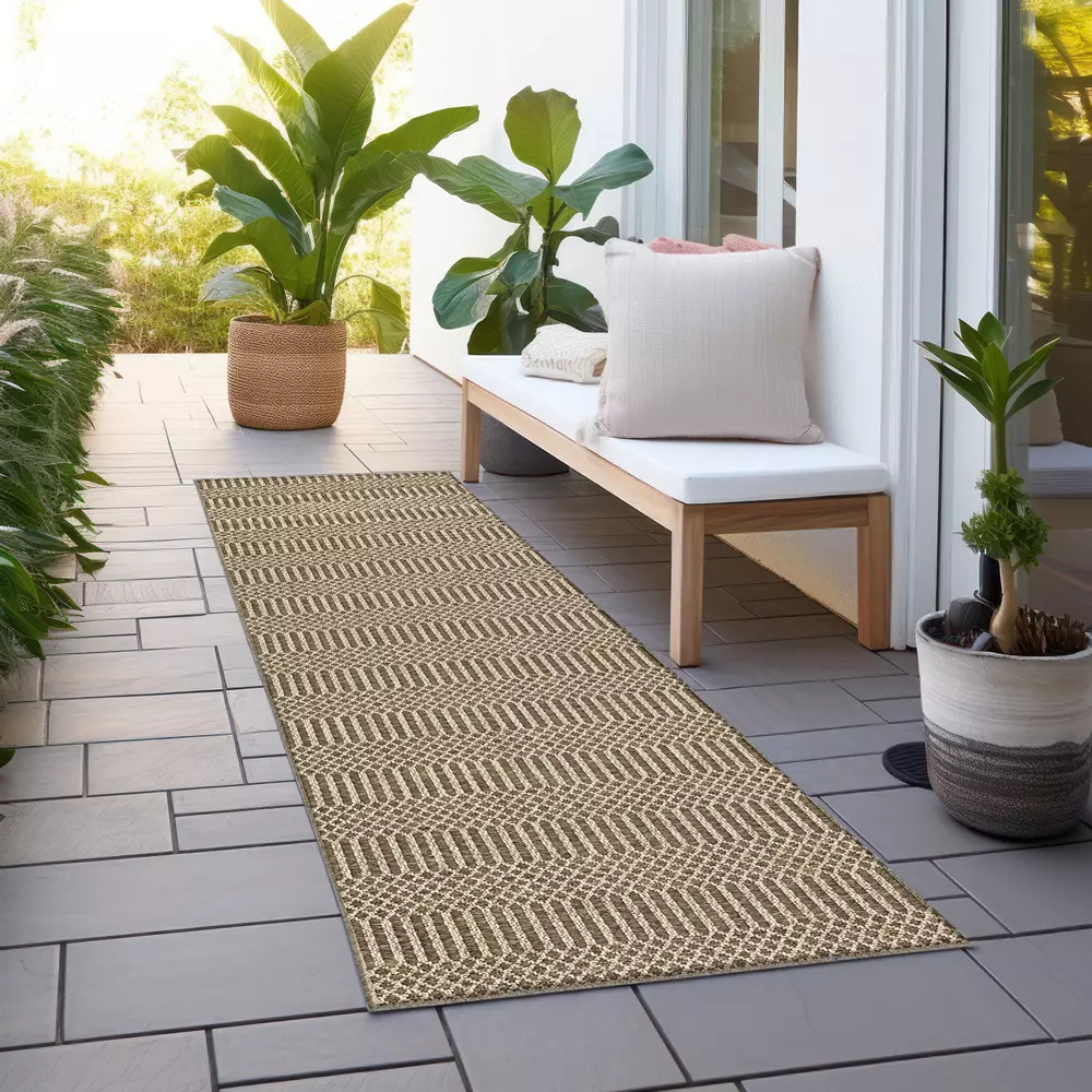 Dalyn Bali BB4 Chocolate Runner Area Rug Outdoor Room Scene