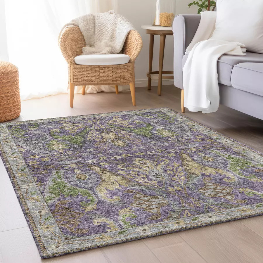 Dalyn Hatay HY6 Purple Area Rug Room Scene