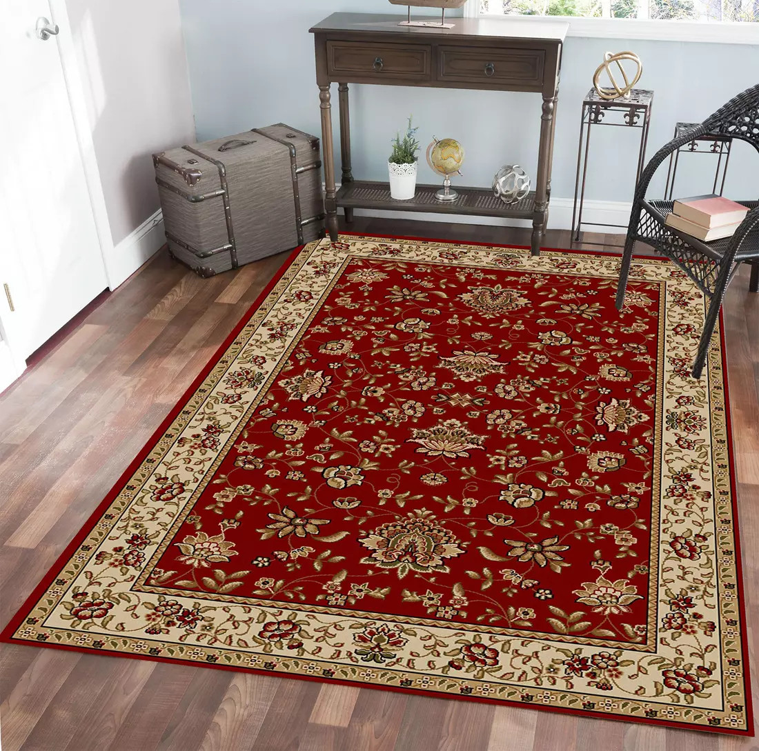 Radici Como 1597 Red Area Rug Room Scene