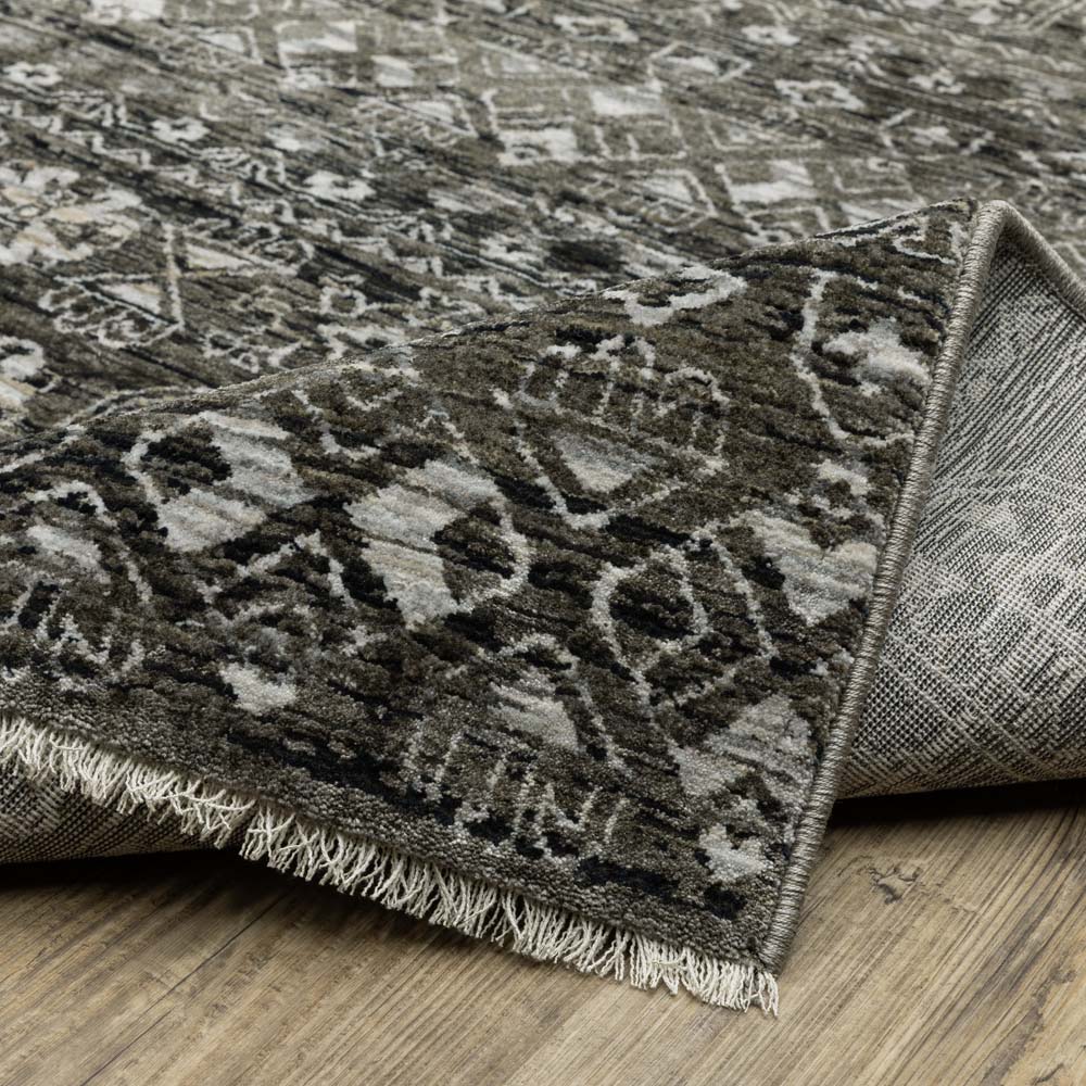 Oriental Weavers Chamberlain CH07C Black Grey Area Rug Wave