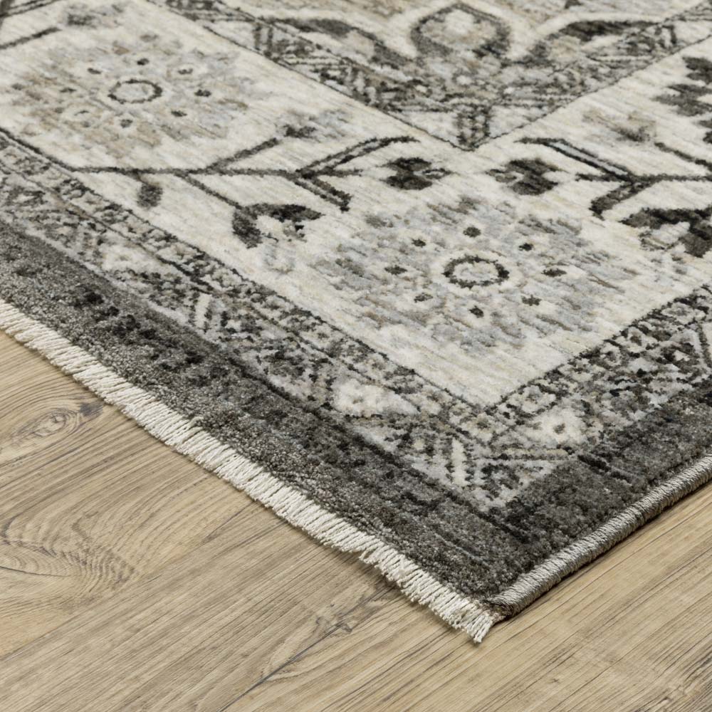Oriental Weavers Chamberlain CH08B Grey Beige Area Rug Corner