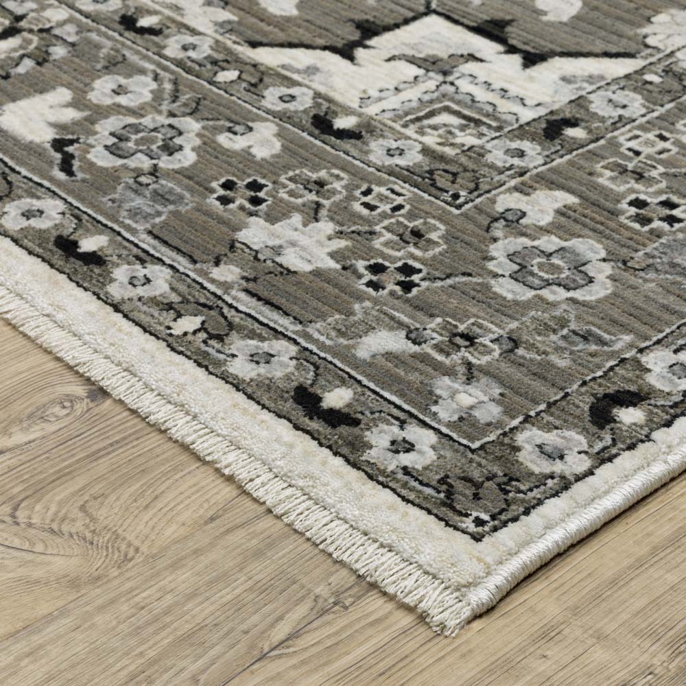 Oriental Weavers Chamberlain CH09A Ivory Grey Area Rug Corner