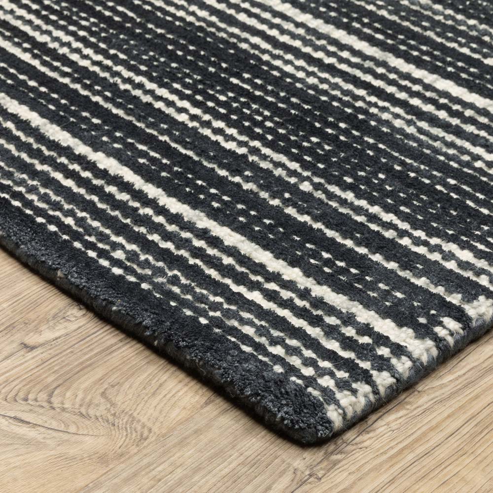 Oriental Weavers Circa CIR02 Black Ivory Area Rug Corner