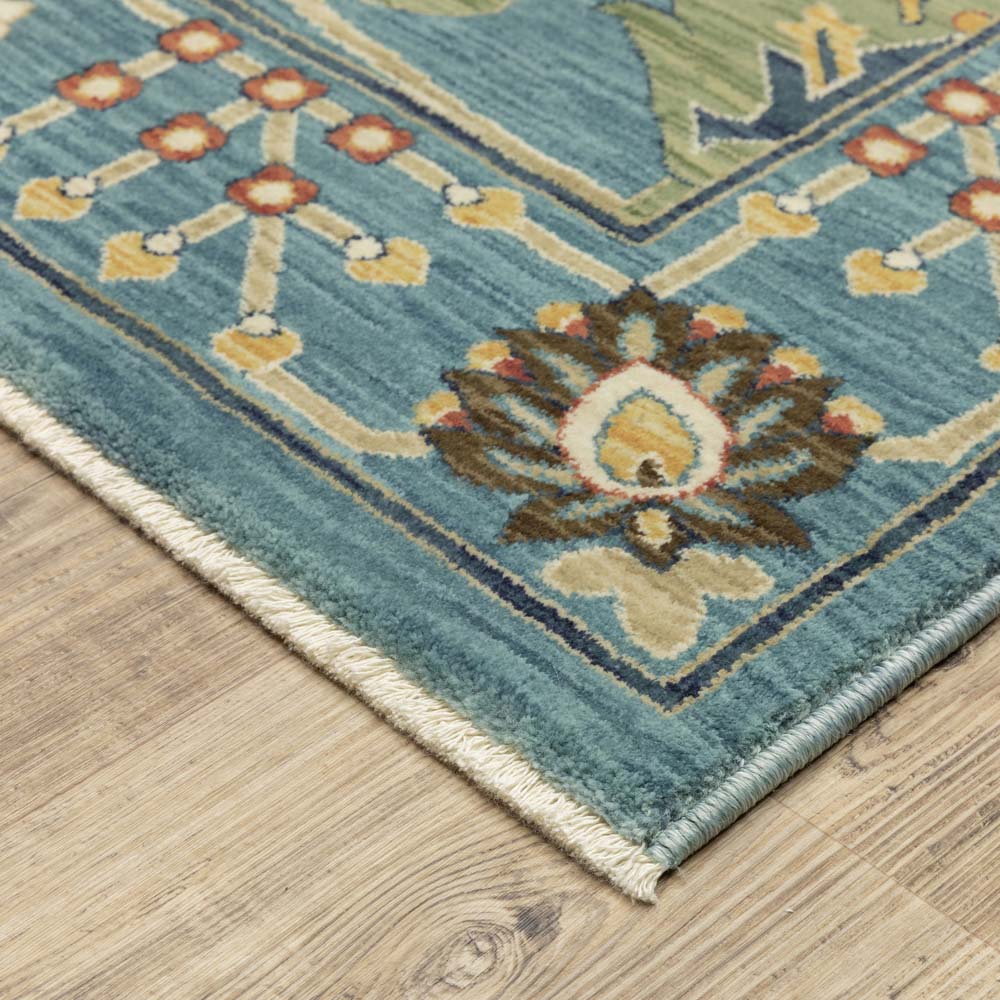 Oriental Weavers Francesca FR01E Blue Multi Area Rug Corner