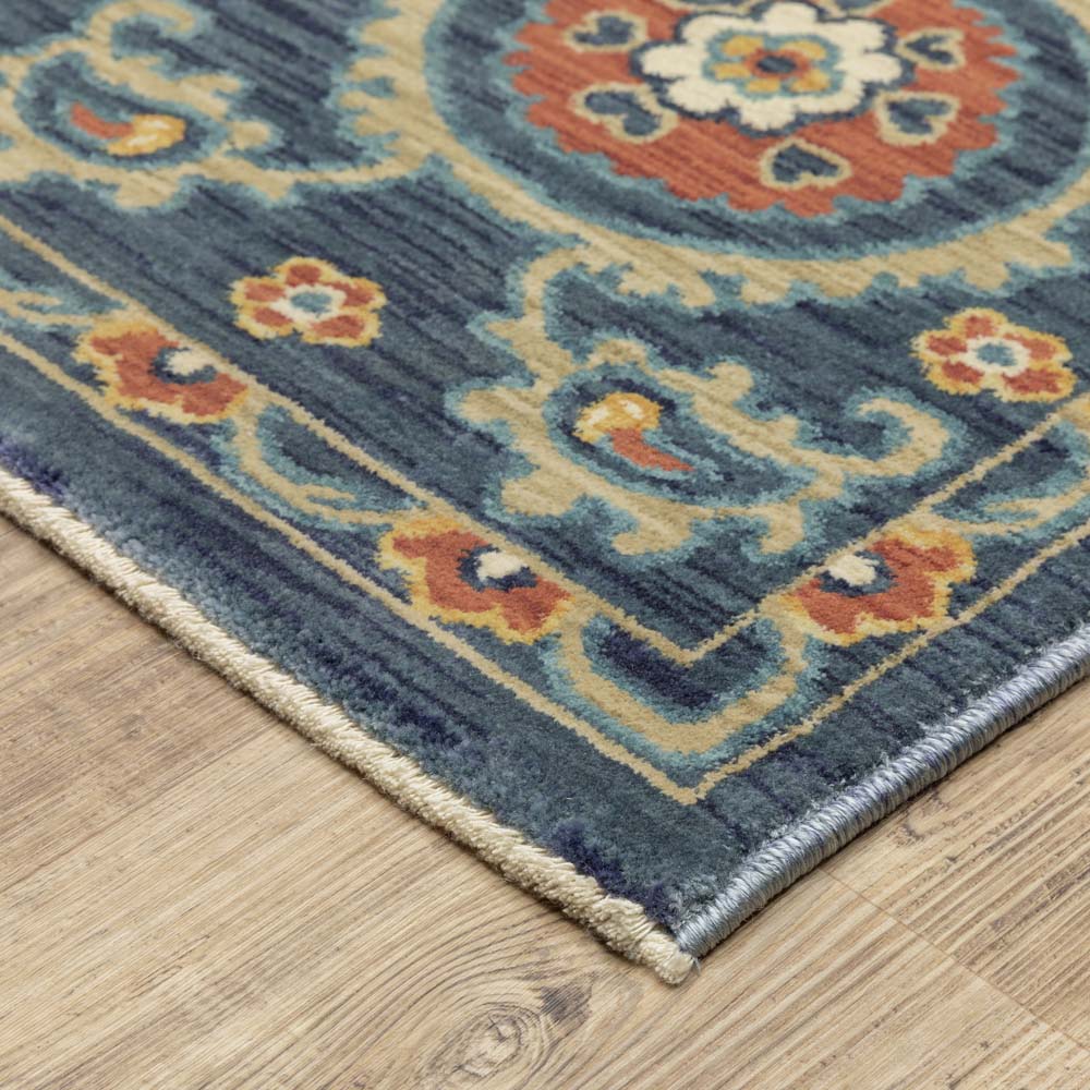 Oriental Weavers Francesca FR11B Blue Rust Area Rug | Carpetmart