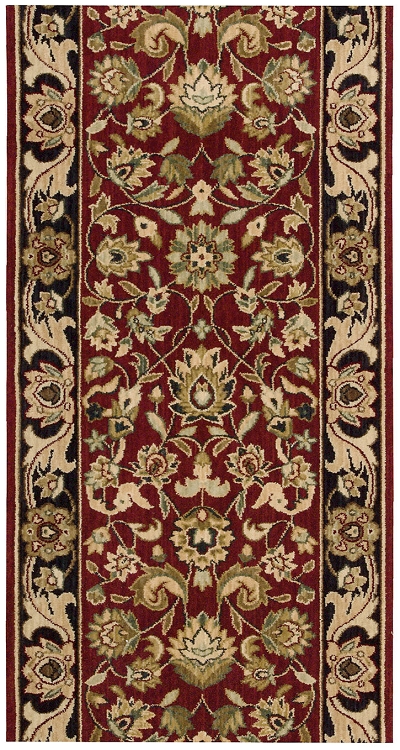 Nourison Grand Parterre Kashan Elite PT01 Red  3'5" (41") wide Hall and Stair Runner