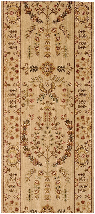 Nourison Grand Parterre Lilihan Sarouk PT02 Beige  3'5" (41") wide Hall and Stair Runner