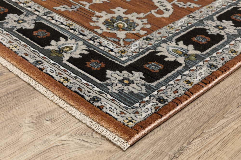 Oriental Weavers Keira KEI05 Rust Grey Area Rug | Carpetmart.com