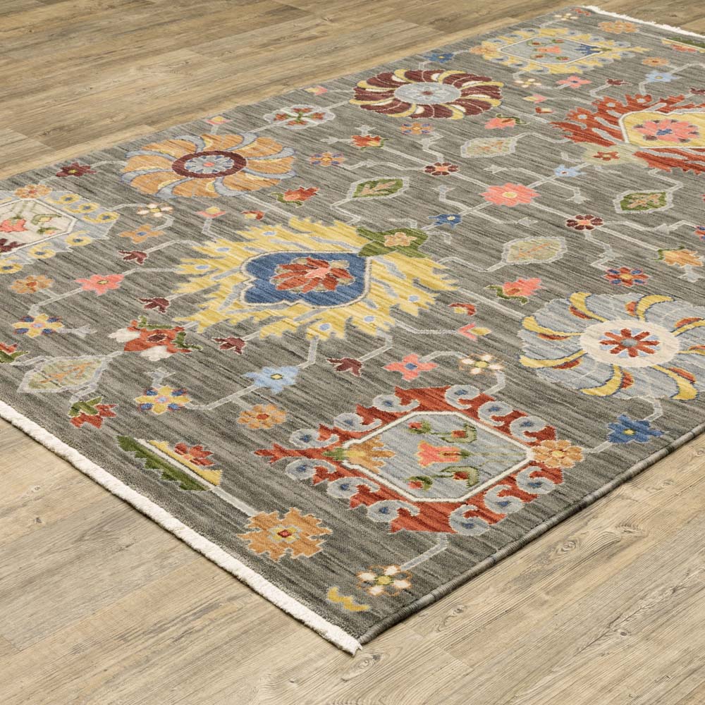 Oriental Weavers Lucca 8111K Grey Multi Area Rug Angle