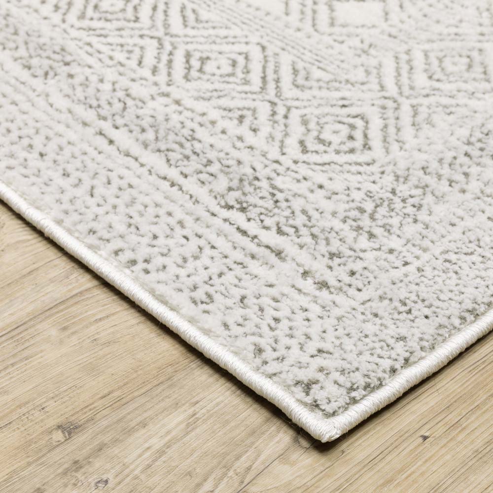 Oriental Weavers Montecito 94W White Grey Area Rug Corner