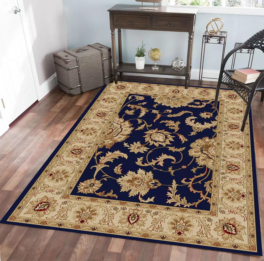 Radici Como 1621 Navy Area Rug Room Scene