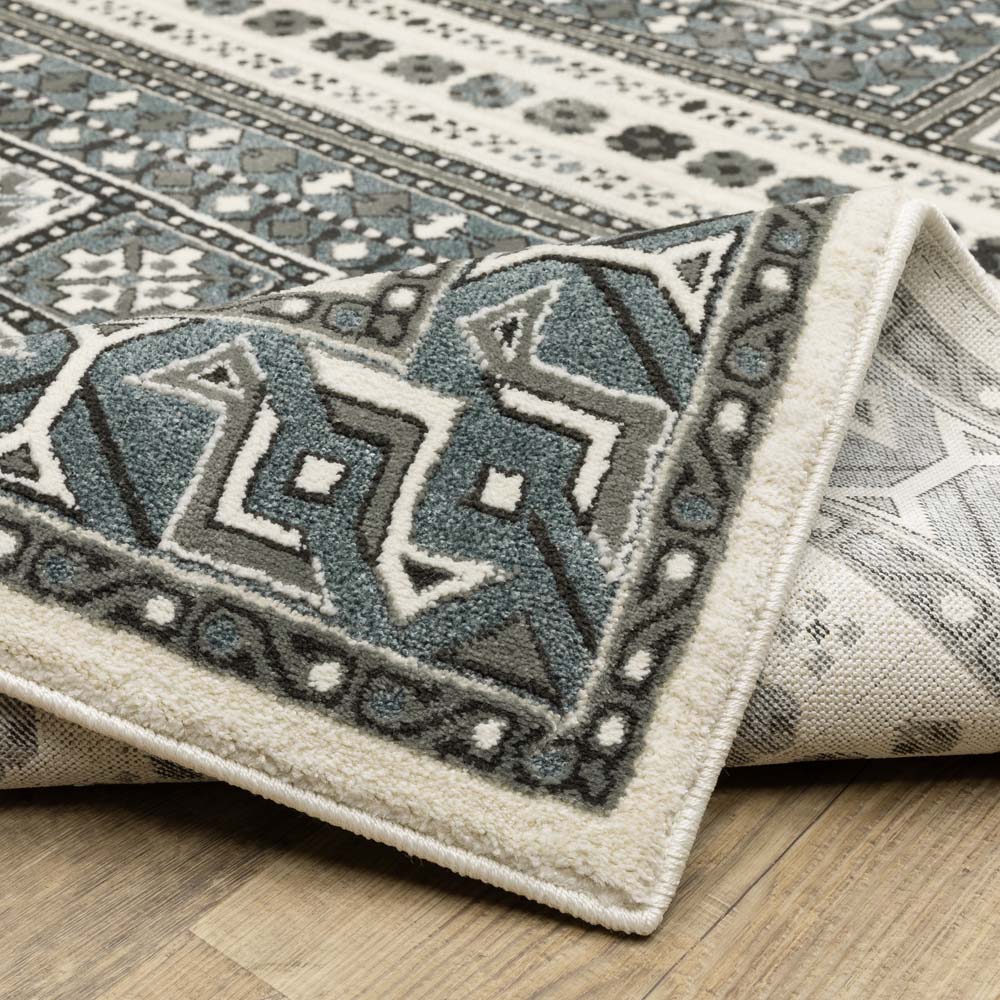 Oriental Weavers Raylan RAY01 Grey Blue Area Rug Wave
