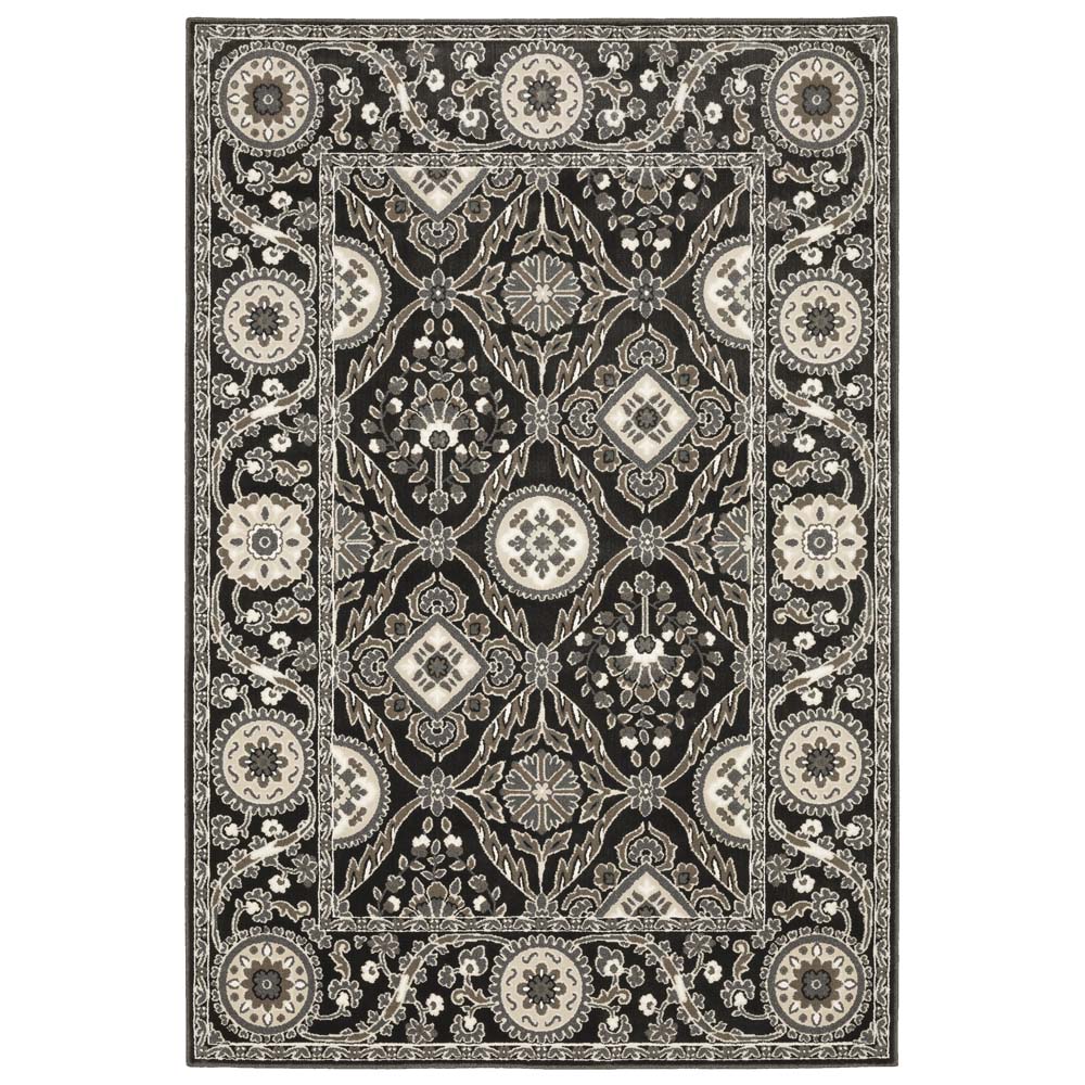 Oriental Weavers Raylan RAY05 Black Grey Area Rug