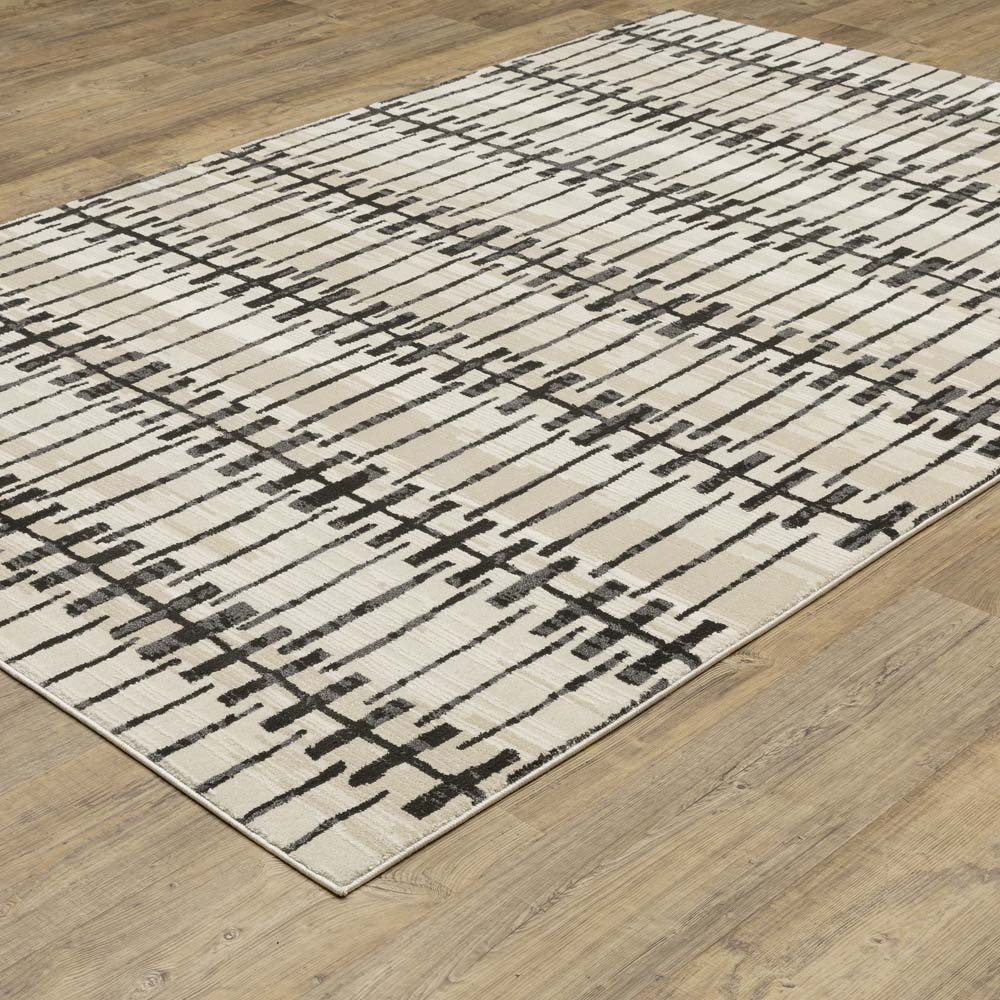 Oriental Weavers Raylan RAY11 Ivory Black Area Rug | Carpetmart