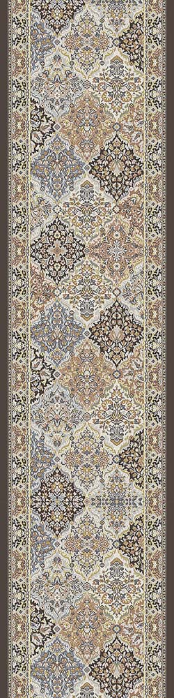 Dynamic Rugs Ancient Garden 57008-3235 Brown Blue 2'7" (31") Wide Hall and Stair Runner