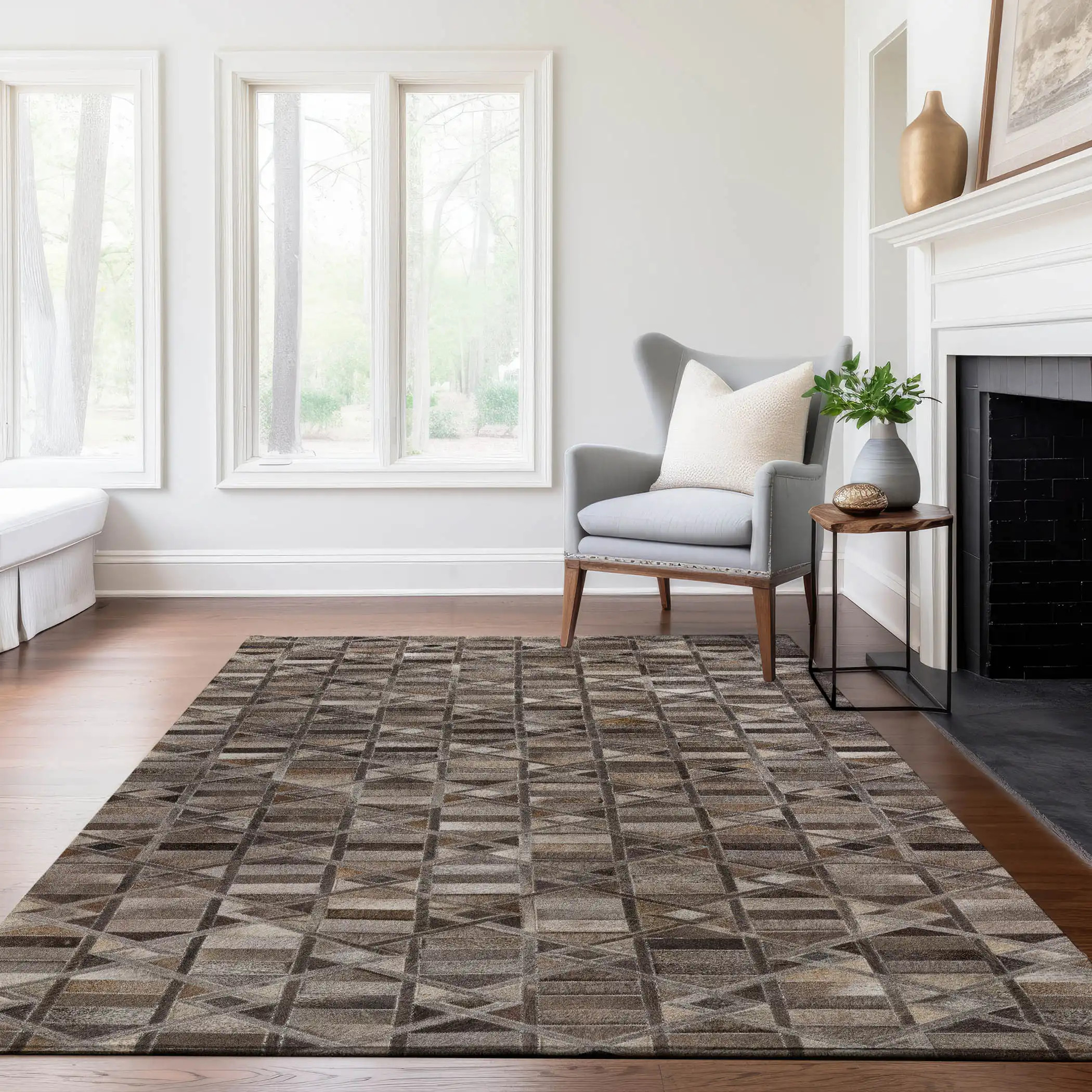 Dalyn Bozeman BM4 Gray Area Rug Room Scene 2