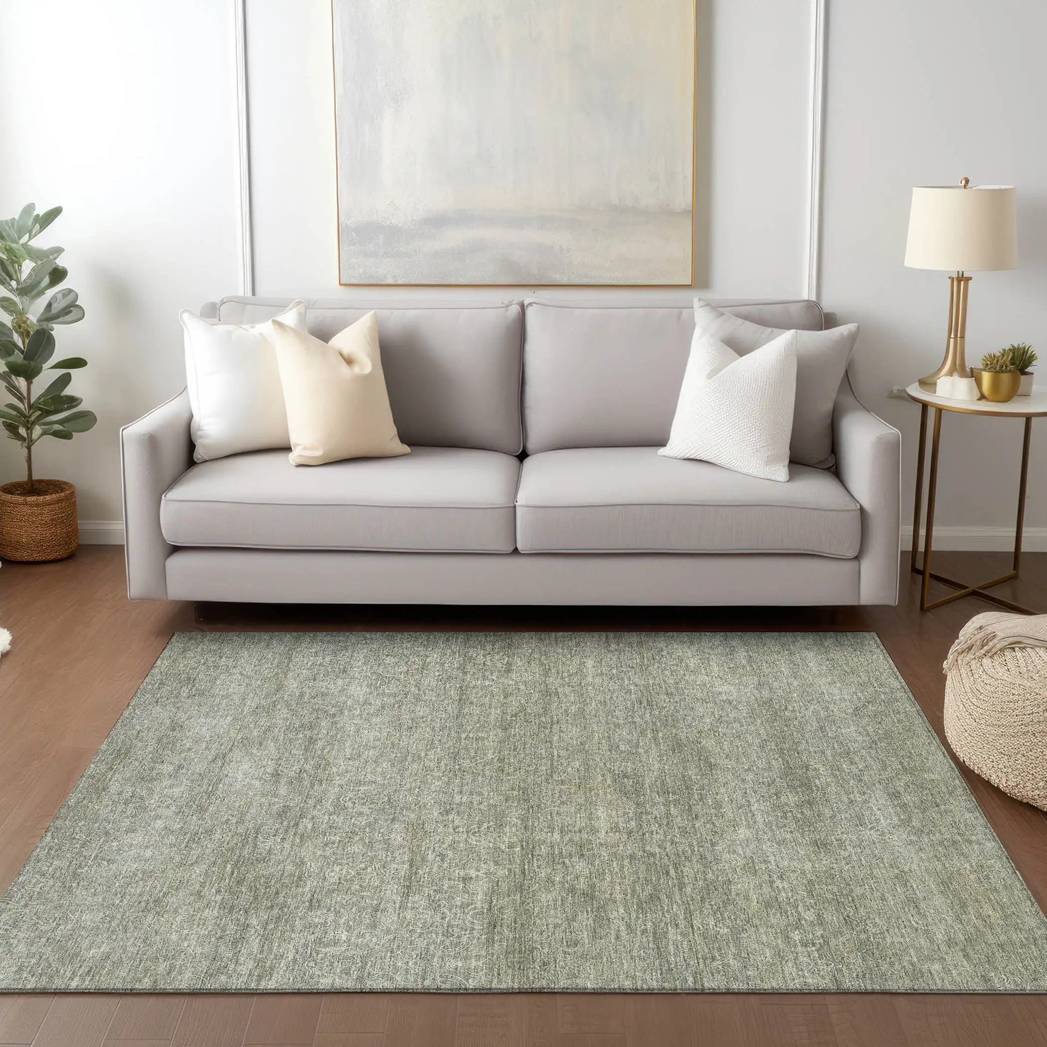 Dalyn Burano BU1 Sage Area Rug Room Scene