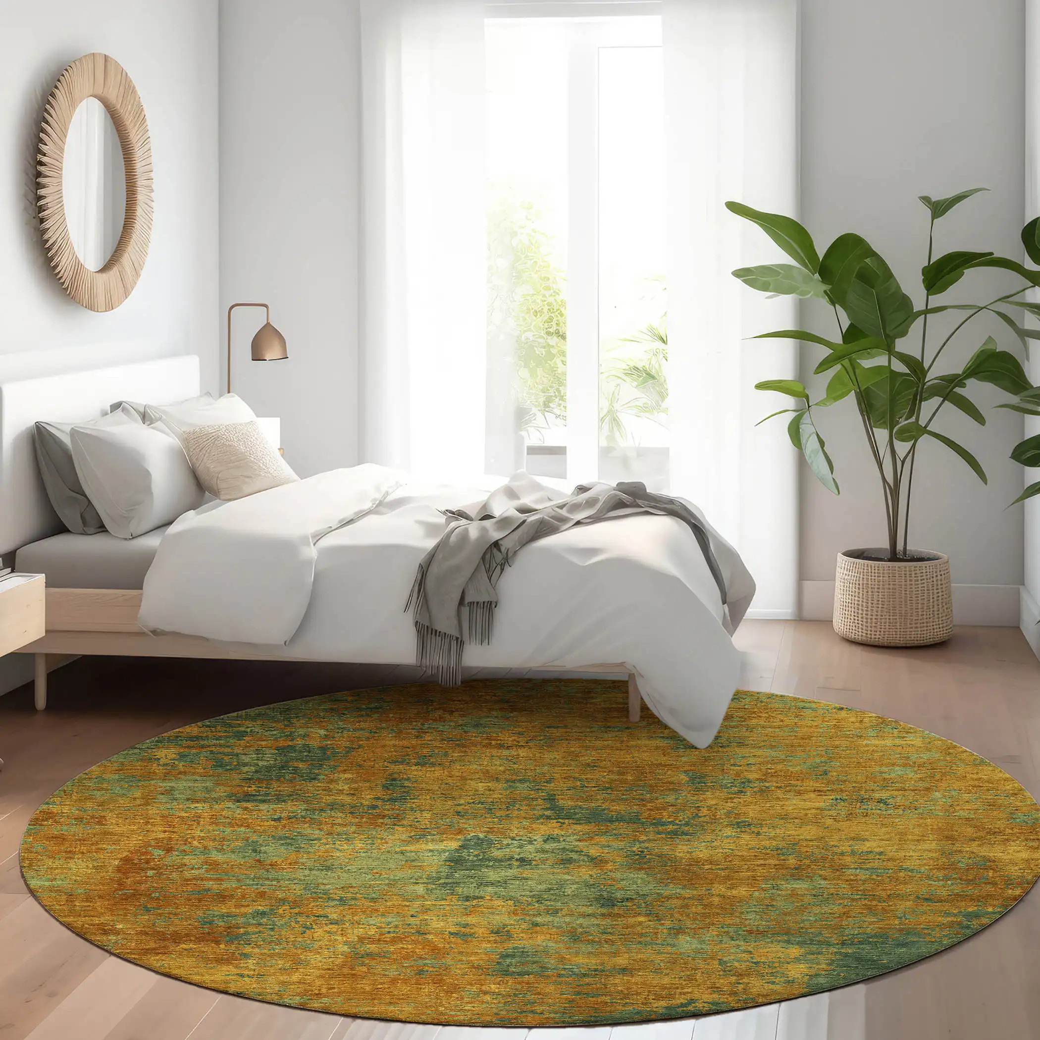Dalyn Kochi KC2 Copper Area Round Rug Room Scene