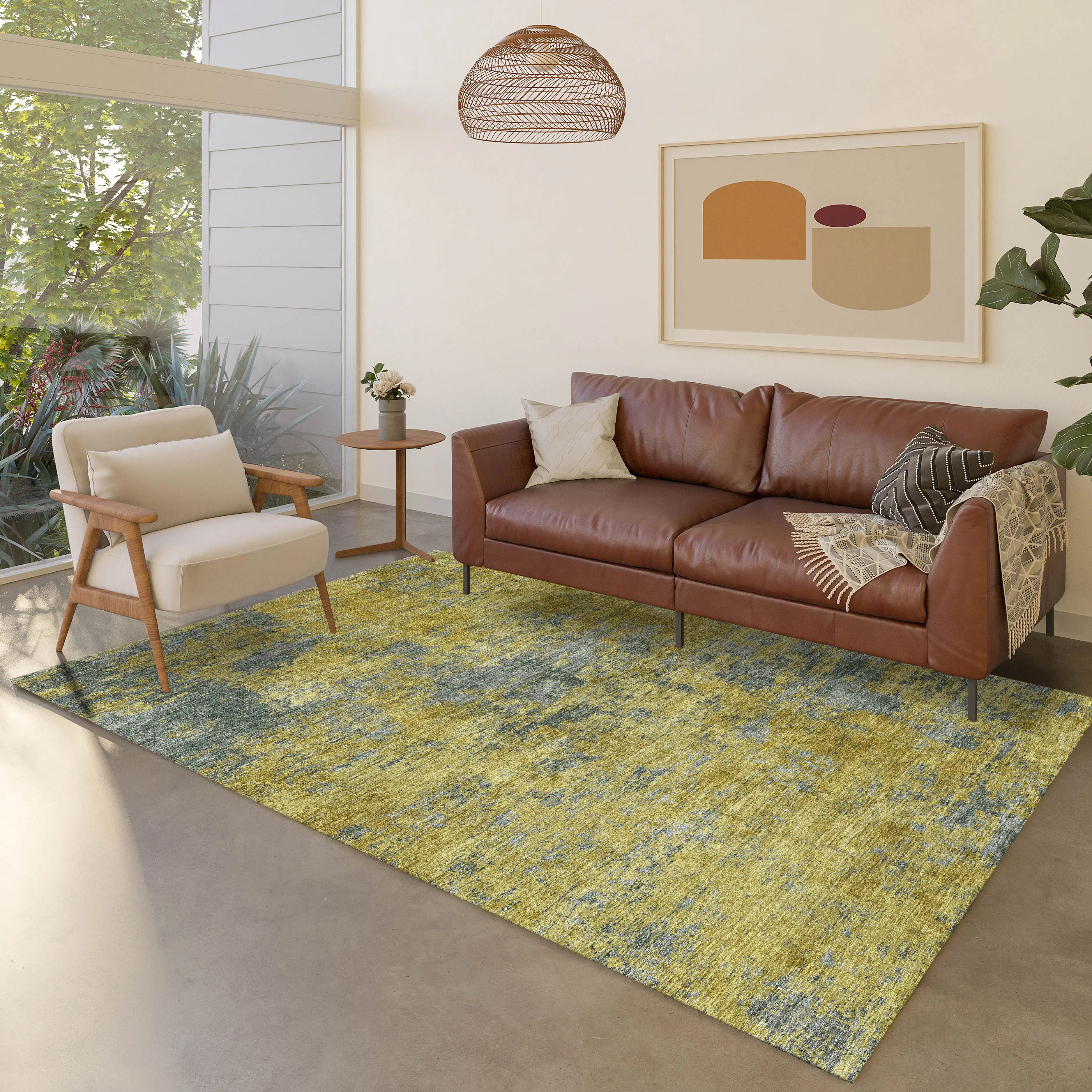Dalyn Kochi KC2 Gold Area Rug Room Scene