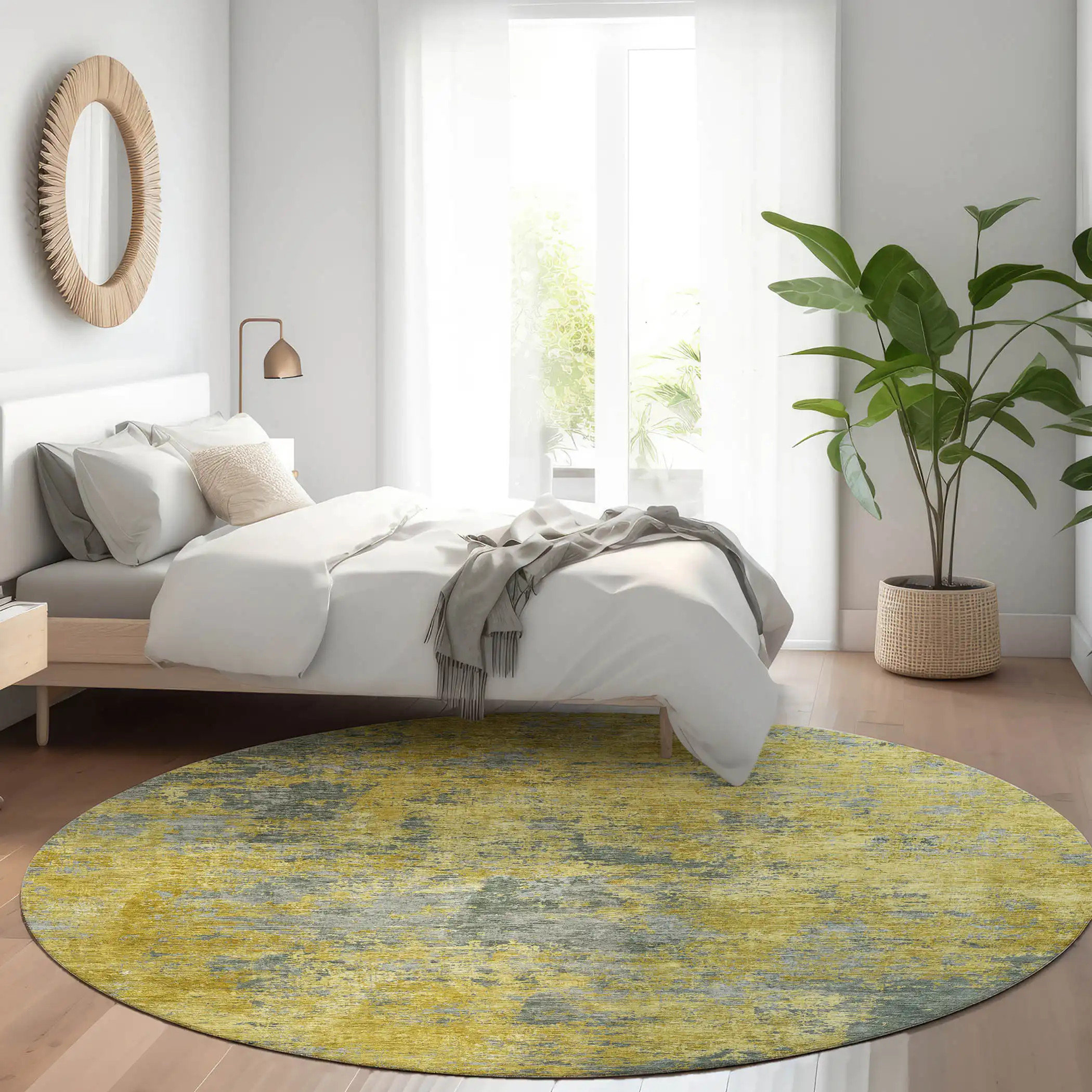 Dalyn Kochi KC2 Gold Area Round Rug Room Scene