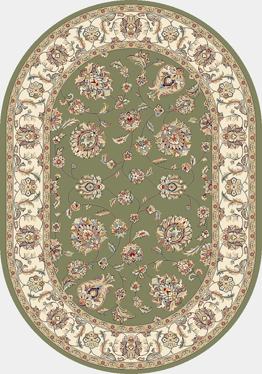 Ancient Garden 57365-4464 Green/Ivory (44 Green) Oval Area Rug