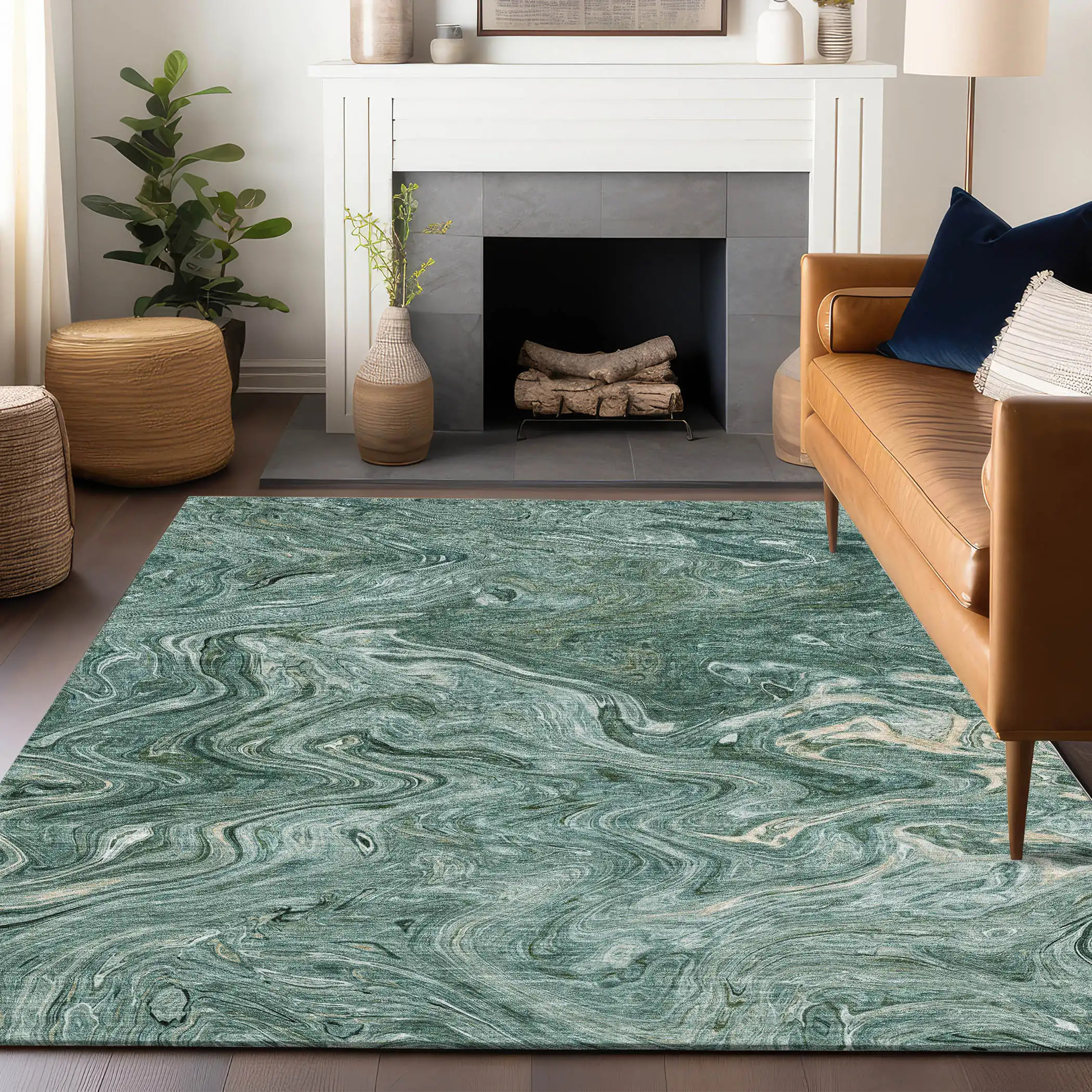Dalyn Ravenna RN8 Teal Area Rug - Carpet & Tile Mart