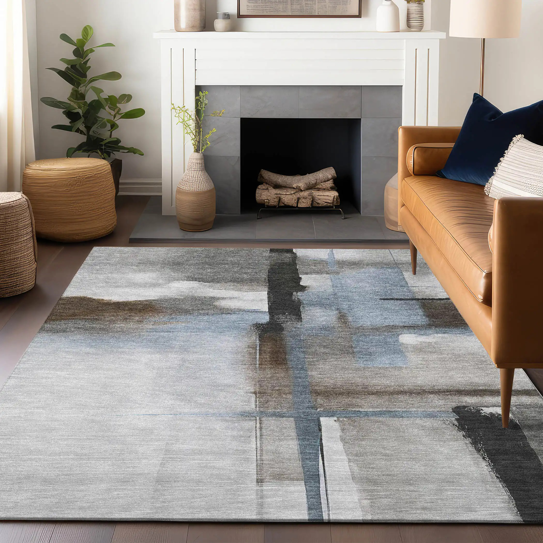 Dalyn Ravenna RN9 Taupe Area Rug Room Scene 2