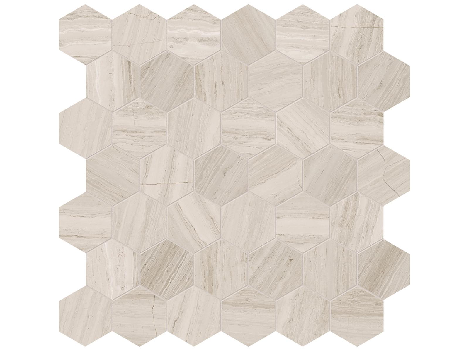 Marble 2" Hex Mosaic Limestone Honed 5001-0440-0 Strada Mist Tile