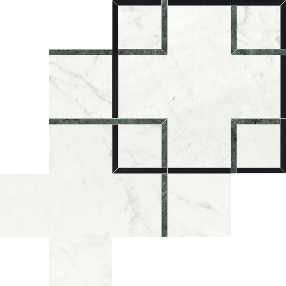 Utopio Schema 11x11 Mosaic Honed W/ Polished Accents 5001-0380-0 Pine Tile