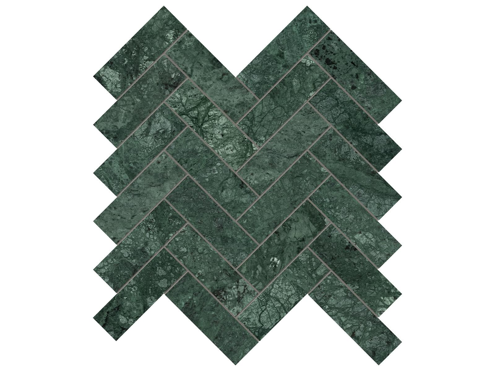 Marble 1X4 Herringbone Mosaic Polished 5001-0334-0 Diosa Verde Tile