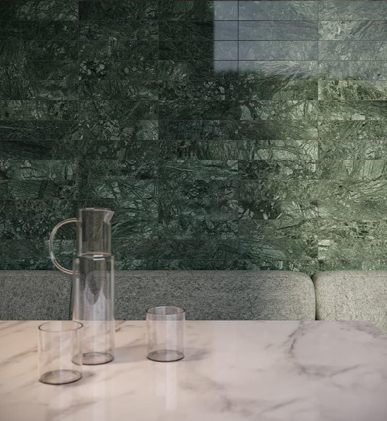 Marble 3X12 Polished 5000-0659-0 Diosa Verde Tile | Carpetmart.com