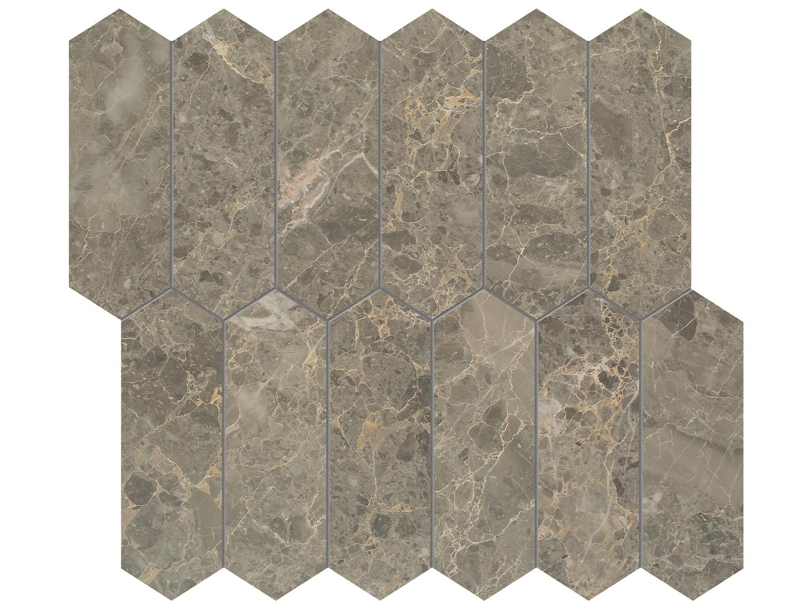 Marble 2X6 Picket Mosaic Honed 5001-0439-0 Velutto Ash Tile