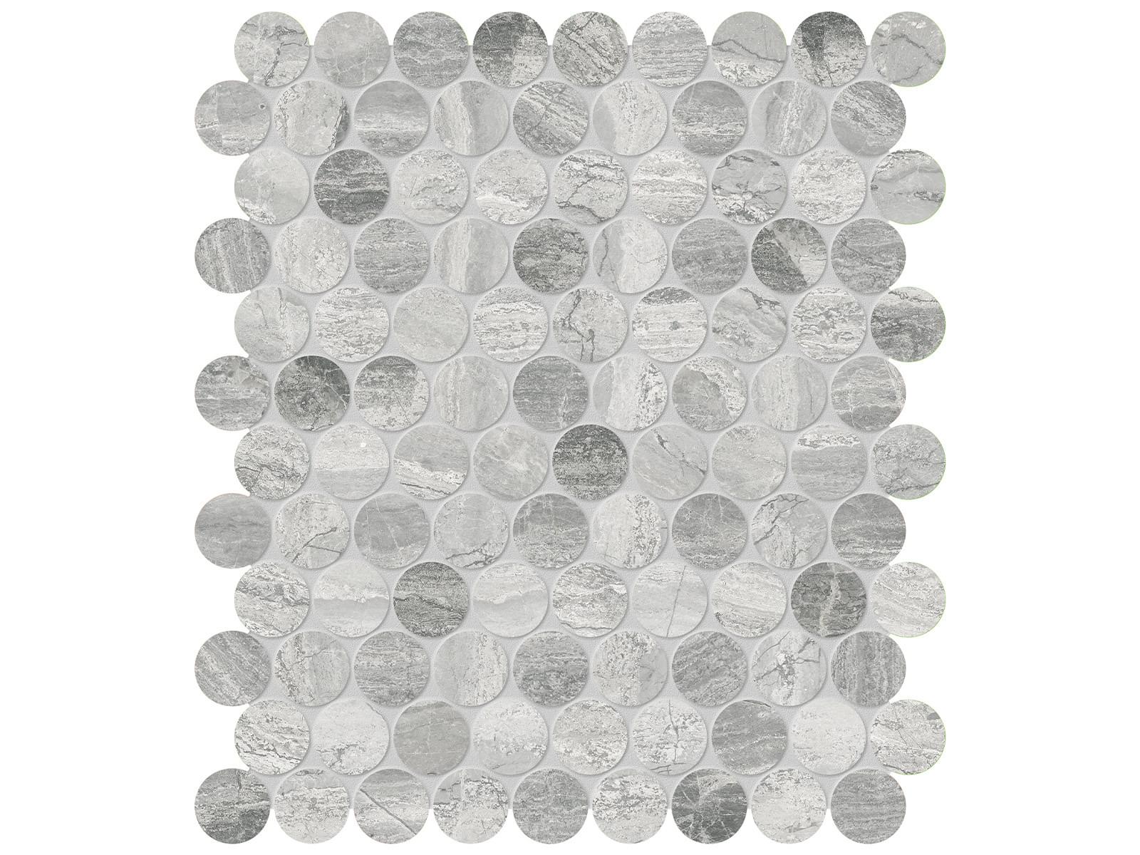 Marble 1.25 Penny Round Mosaic Honed 5001-0327-0 Volcana Notte Tile