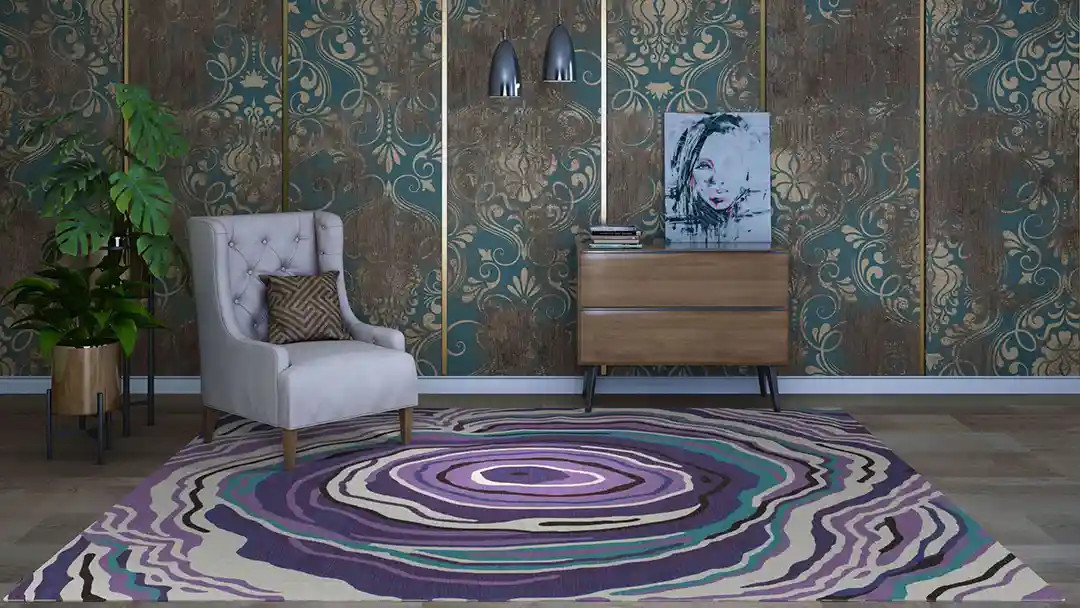 Dalyn Integra In131 Woodgrain Orchids Area Rug Room Scene