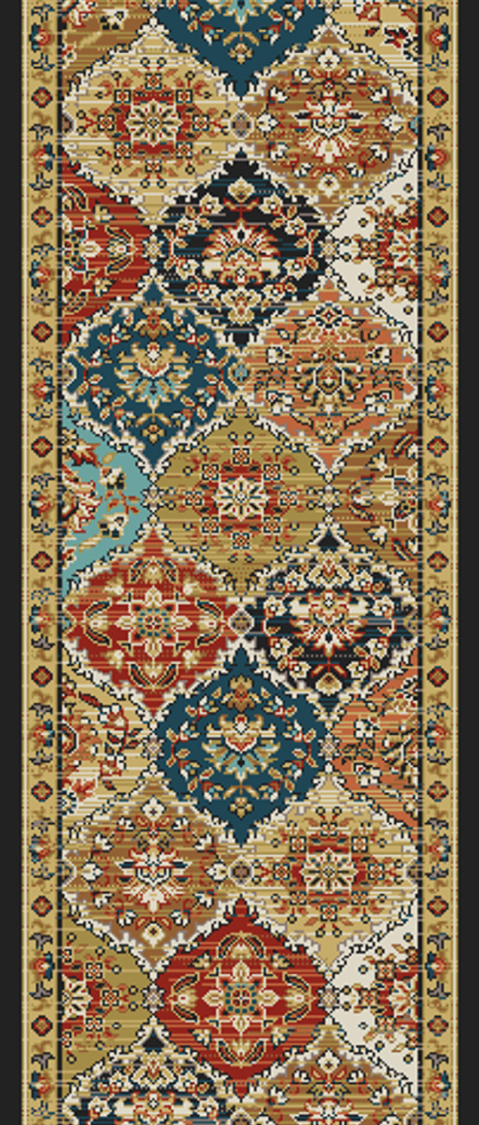 Nubrisa Taj Mahal 1111MULTI-22 Multicolor 2'2" (26") Wide Hall and Stair Runner