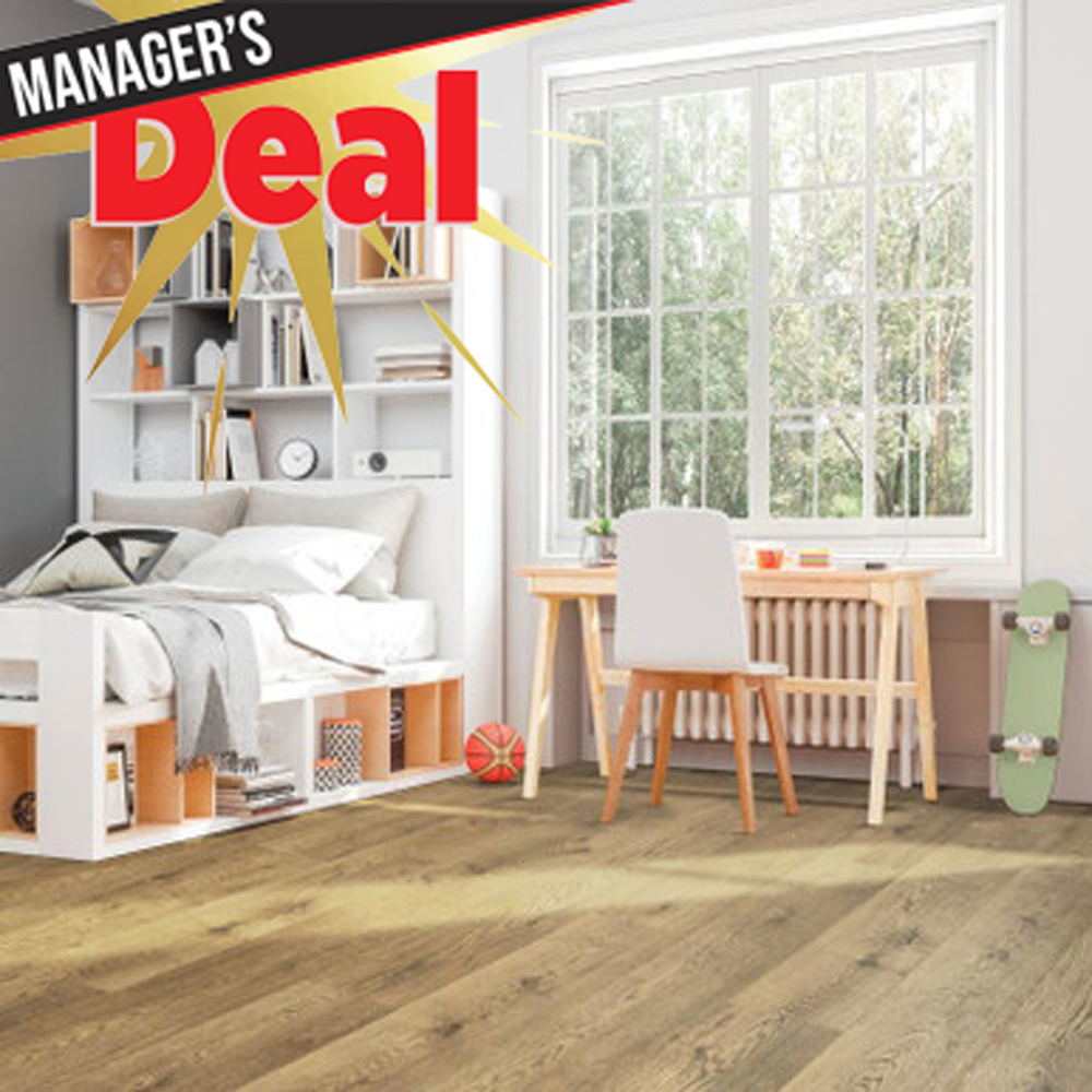 Pergo Elements Preferred LeGrand PSR03-03 Artisan Tan 7-1/2" X 54-1/4" 14 MM Laminate Flooring Room Scene Deal